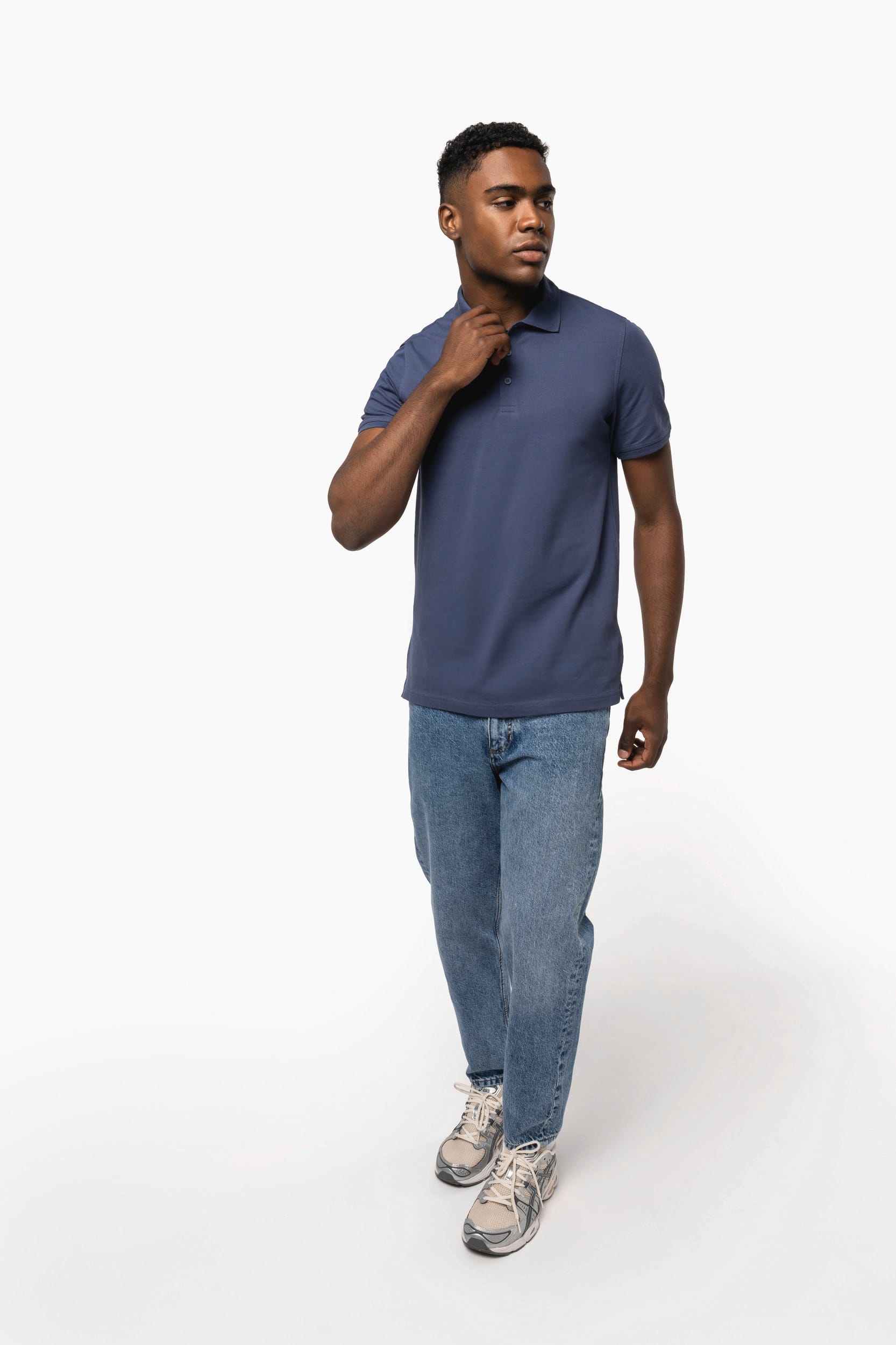 Kurzarm-Polohemd für Herren. Aus Baumwollpiqué