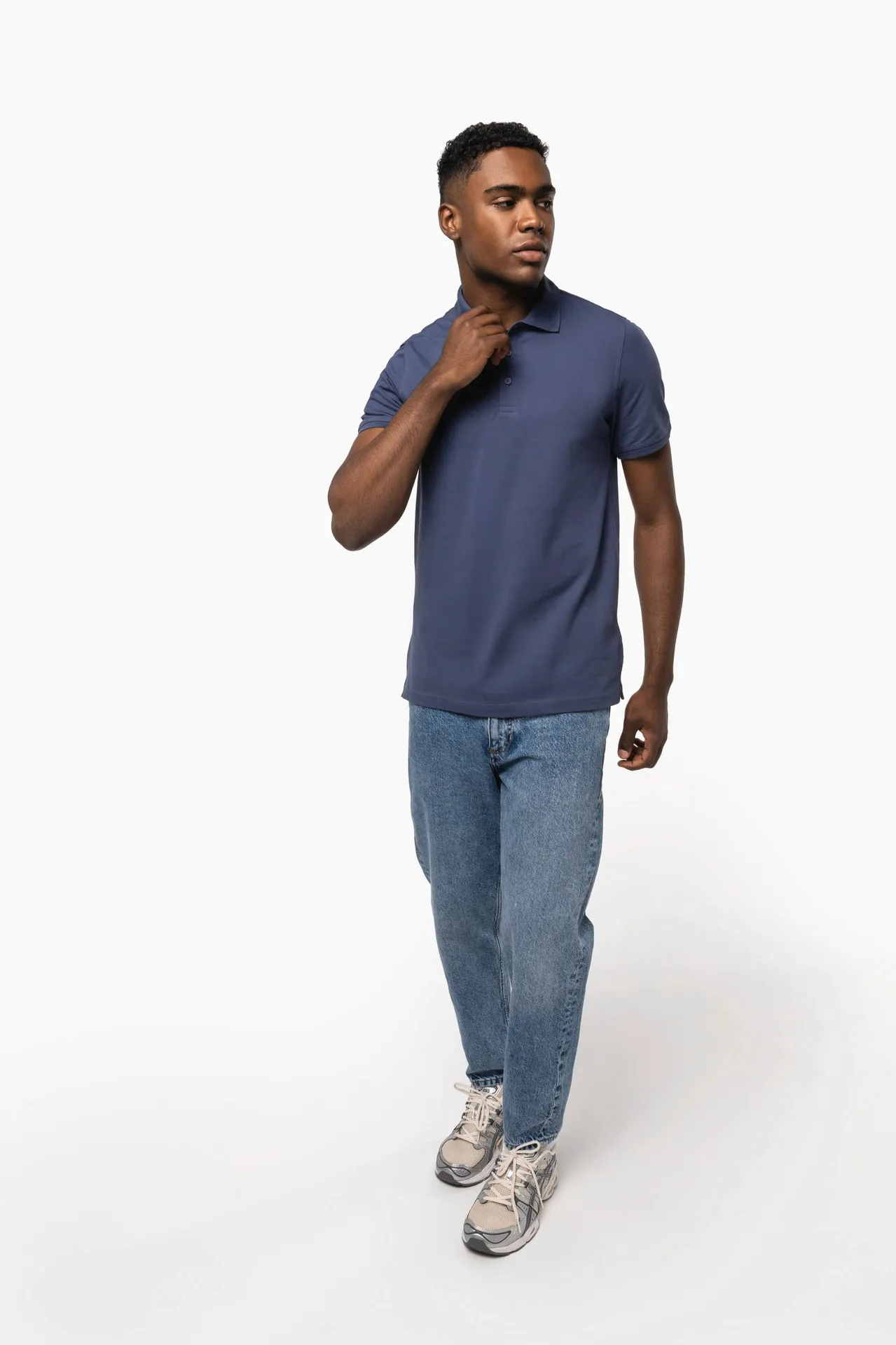 Kurzarm-Polohemd für Herren. Aus Baumwollpiqué