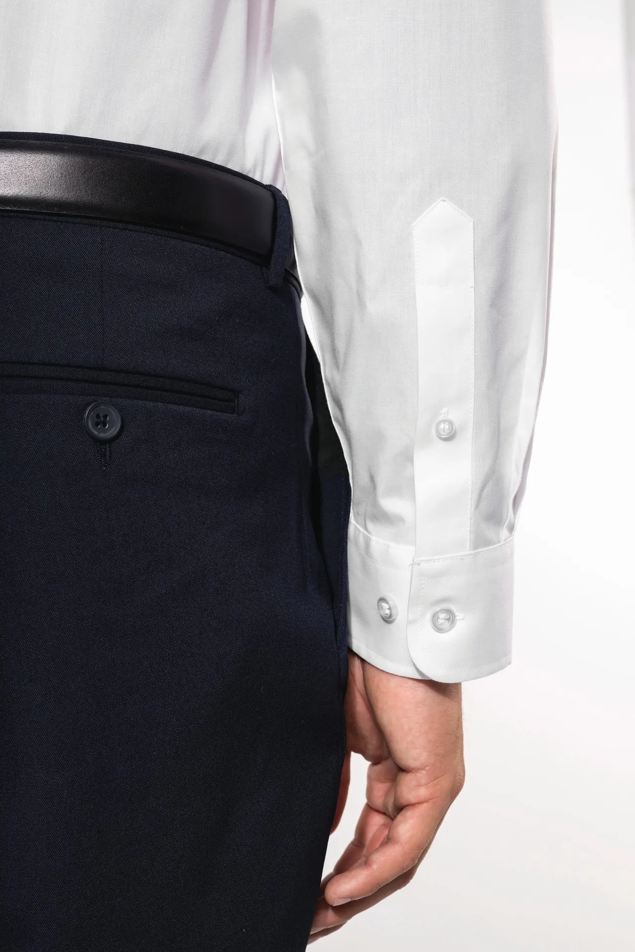 Herrenhemd mao-kragen langarm