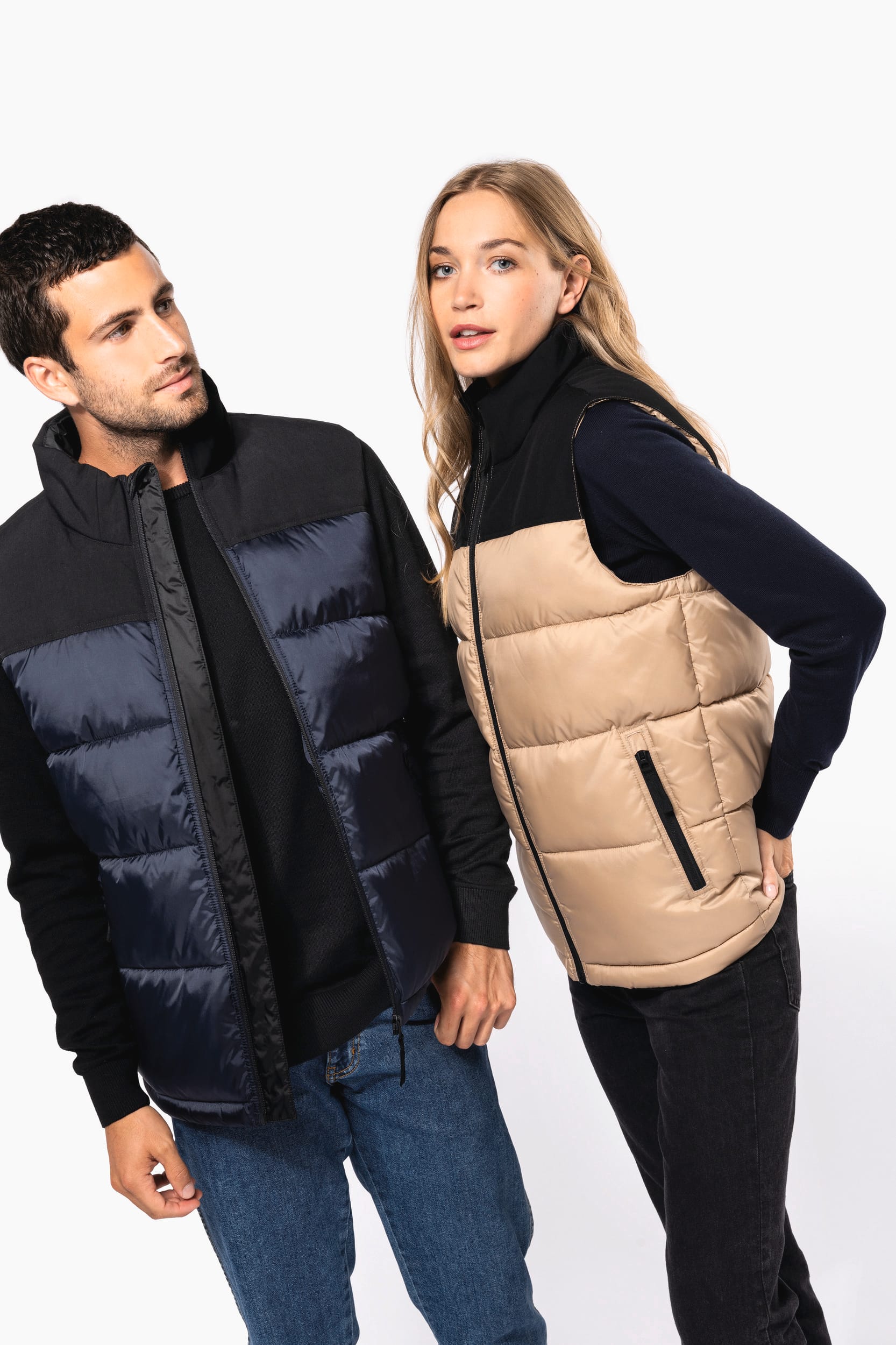 Gesteppter Unisex-Bodywarmer in zwei Farbtönen
