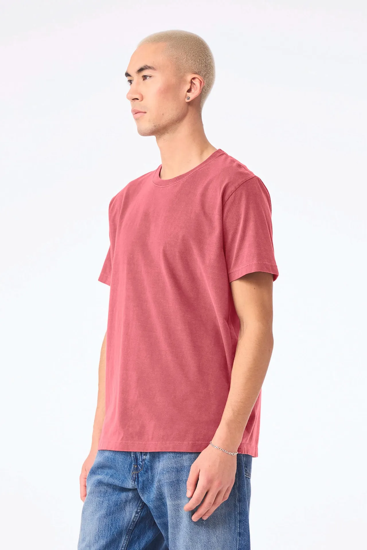 Unisex-T-Shirt aus dickem, verwaschenem Stoff