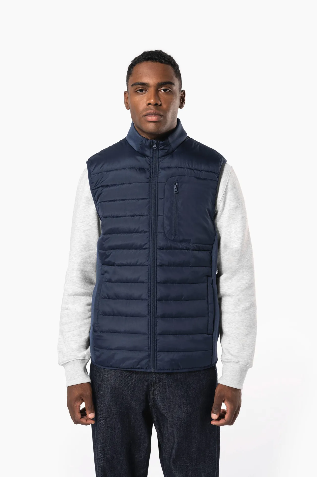 Bodywarmer aus zwei Materialien für Herren