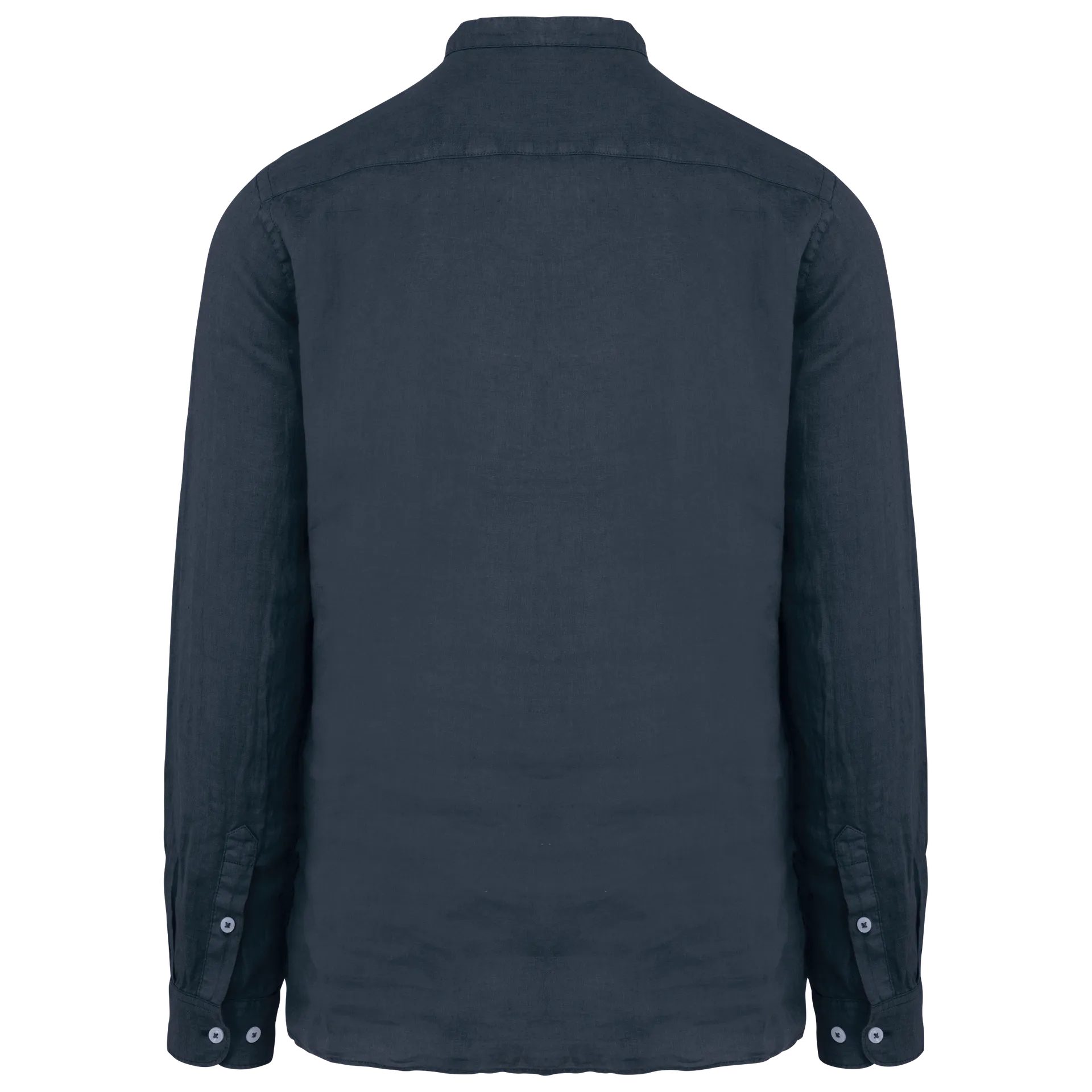 Ausgewaschenes Herren-Hemd aus Leinen mit Maokragen