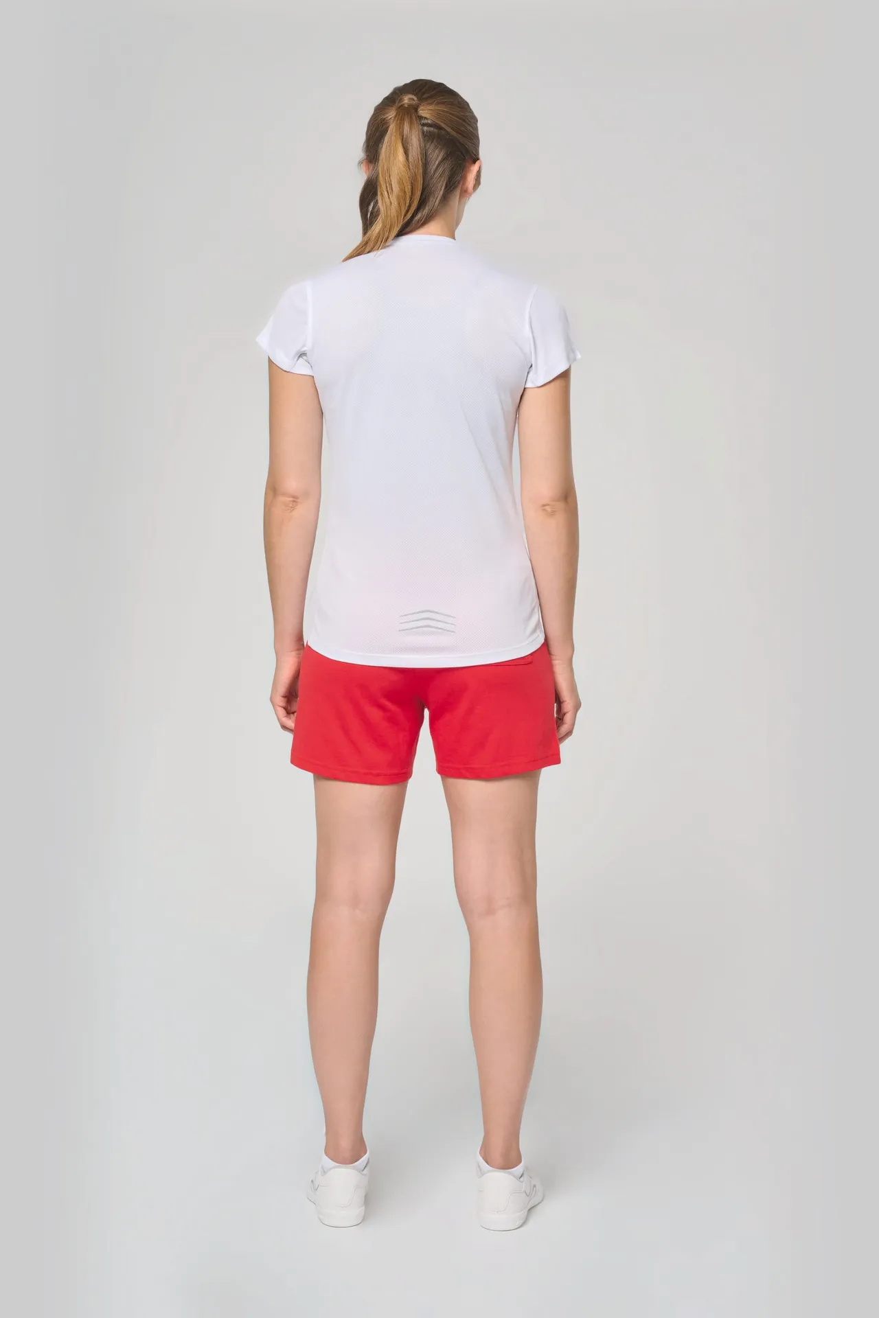 Damen Kurzarm Sport-T-Shirt. Bi-Material