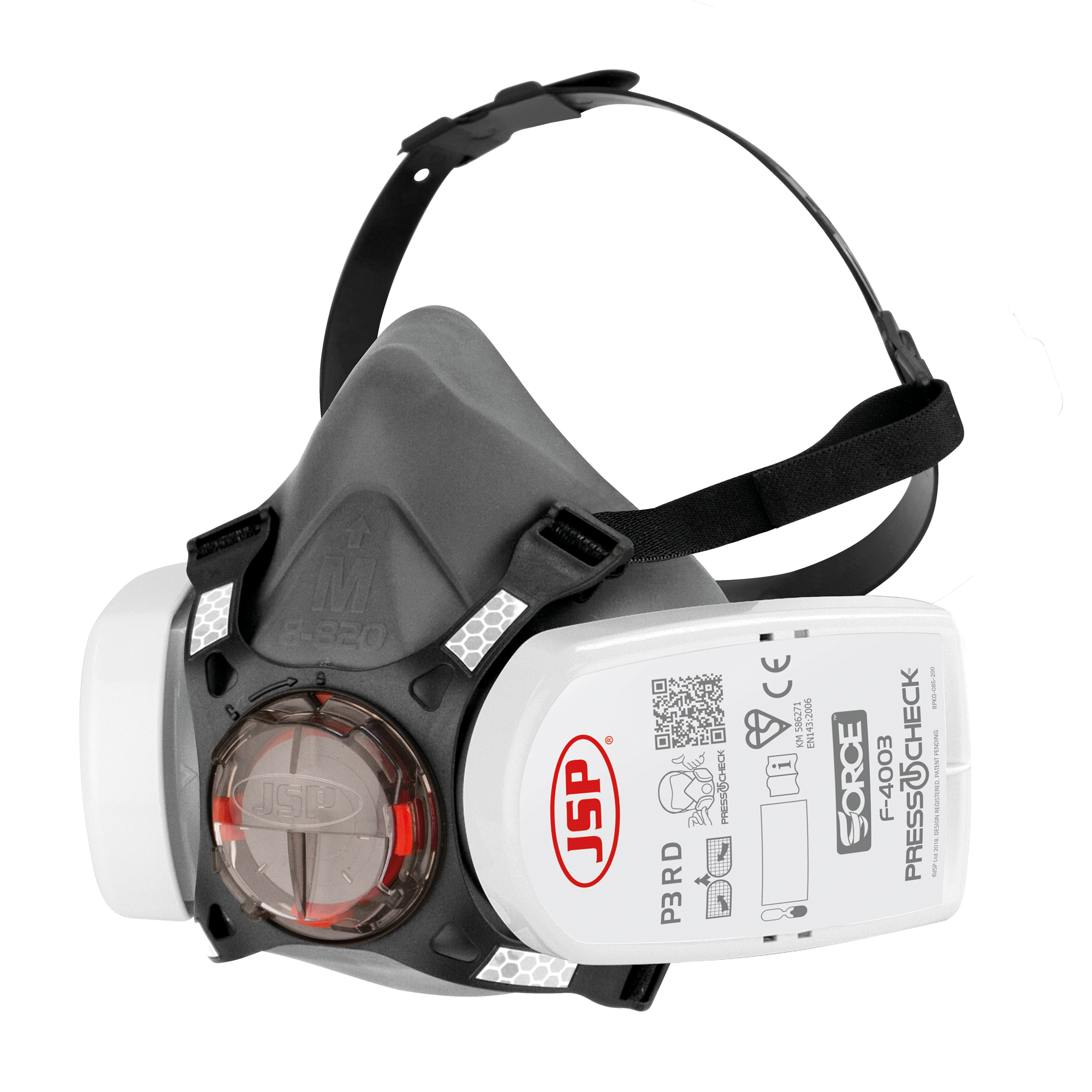 Force™8-Maske mit Press To Check™ P3-Patronen
