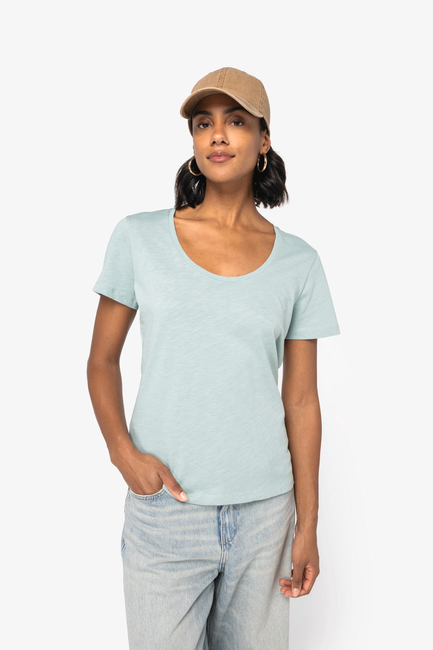 Umweltfreundliches Damen-Slub-T-Shirt Umweltfreundliches Damen-Slub-T-Shirt
