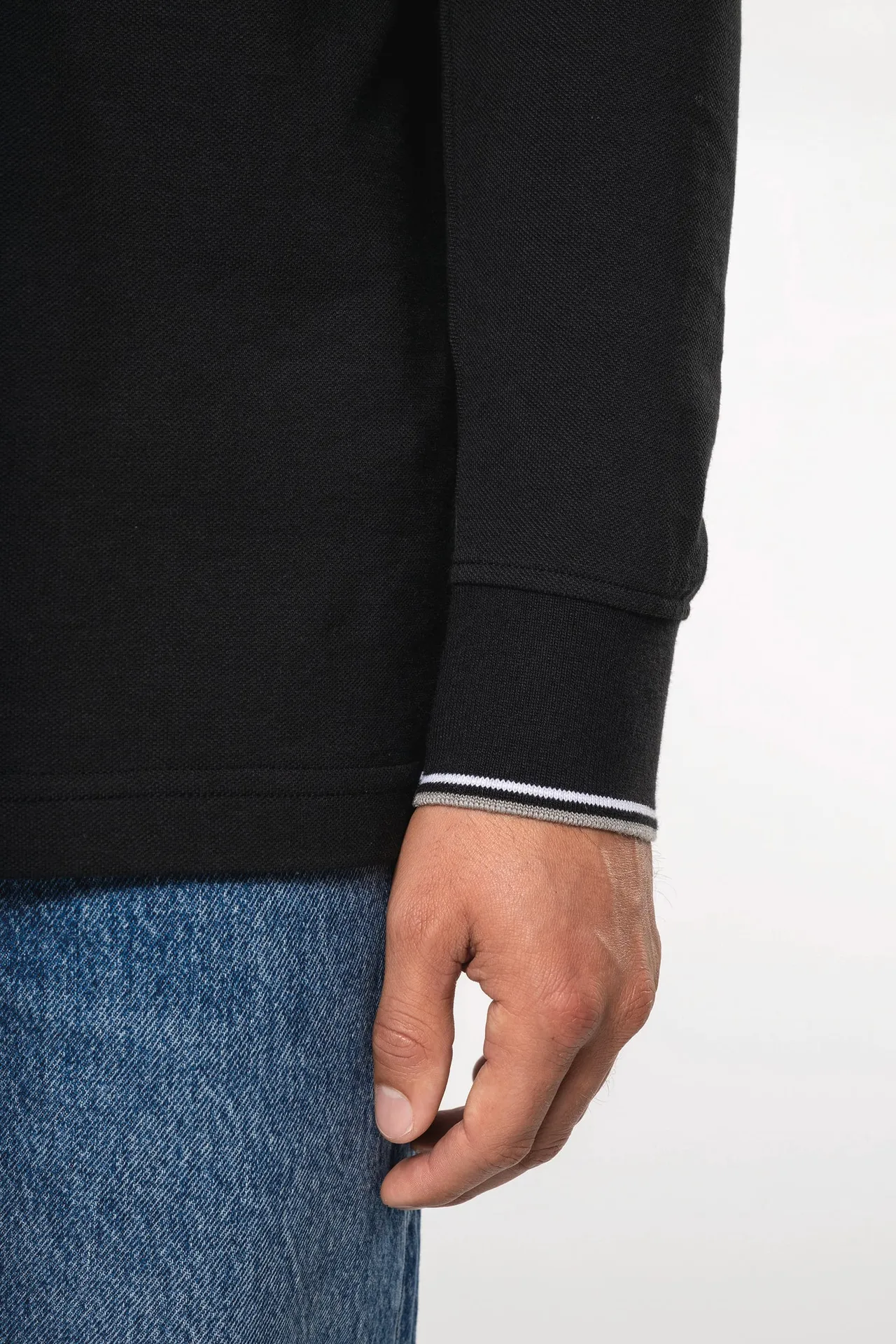 Langarm-Polohemd aus Piqué für Herren