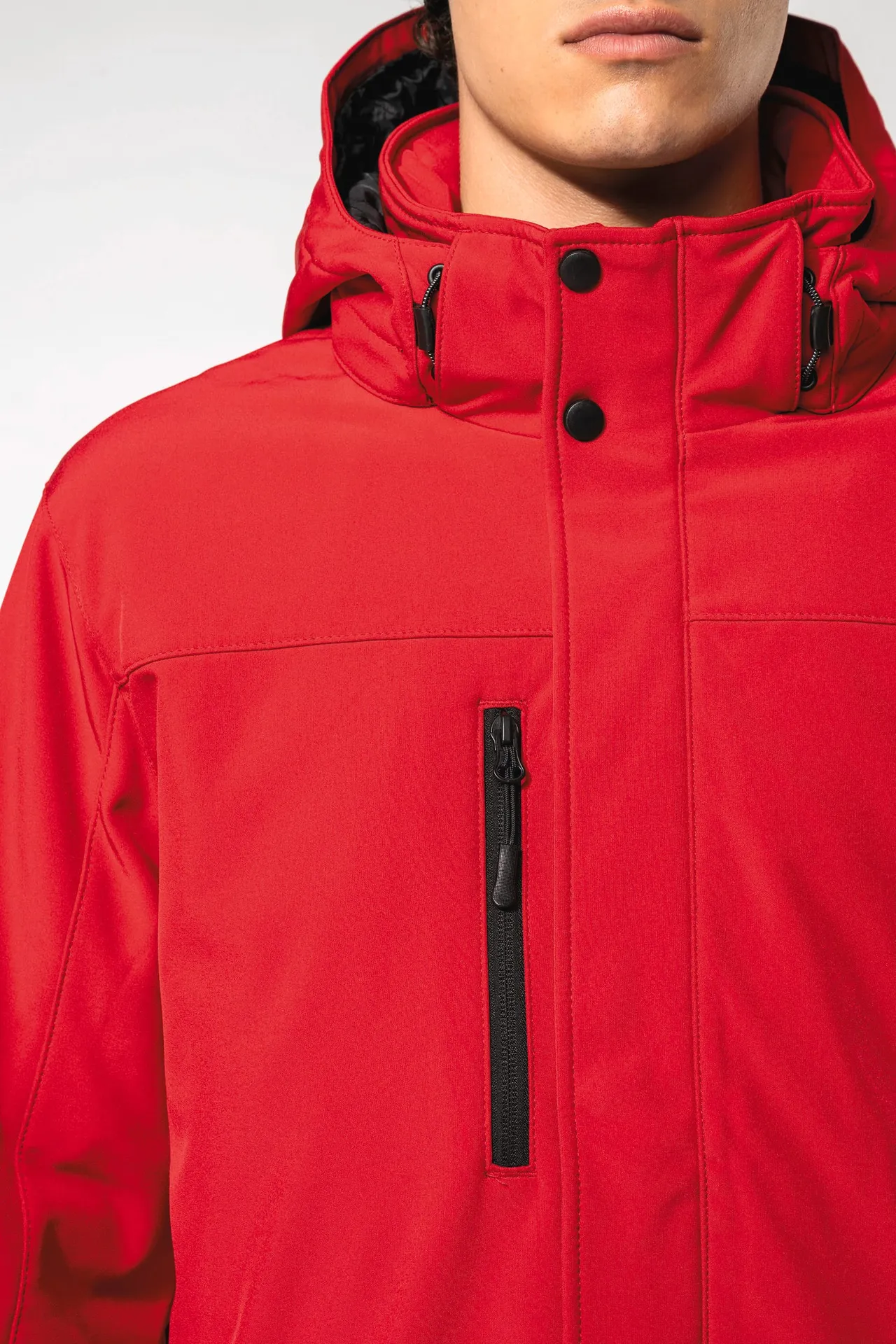 Herrenparka Softshell wattiert mit Kapuze