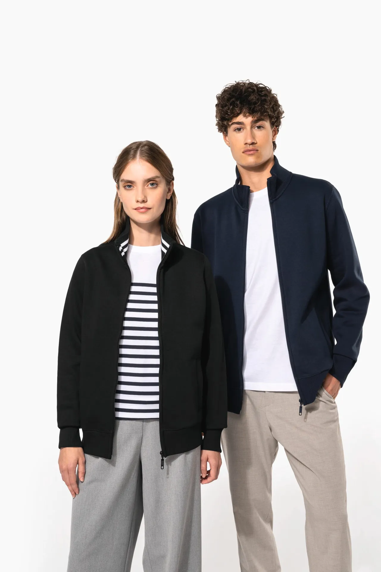 Herren Fleece-Sweater mit Reißverschluss