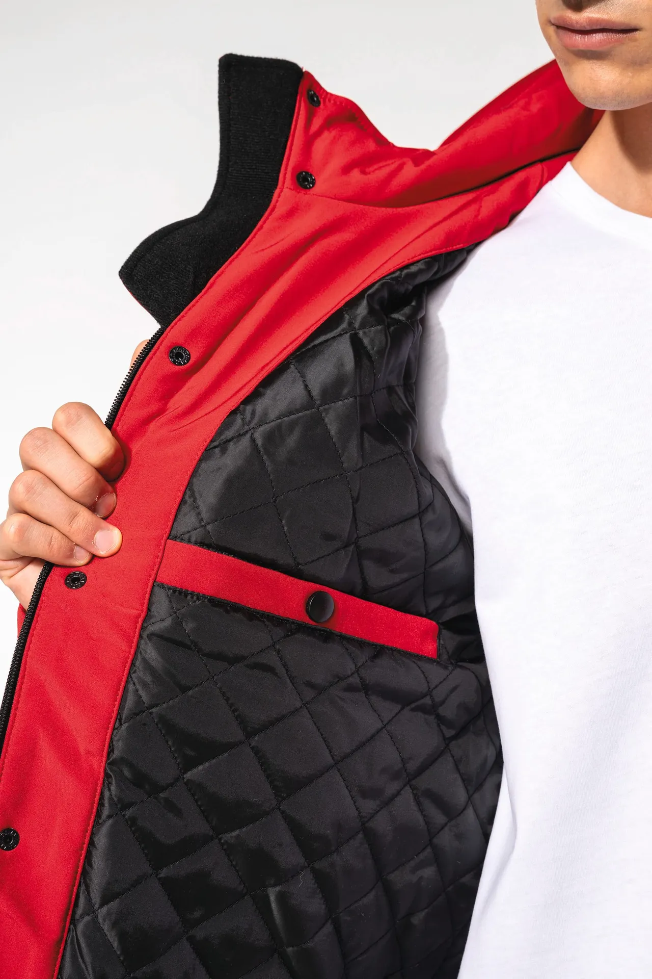 Herrenparka Softshell wattiert mit Kapuze