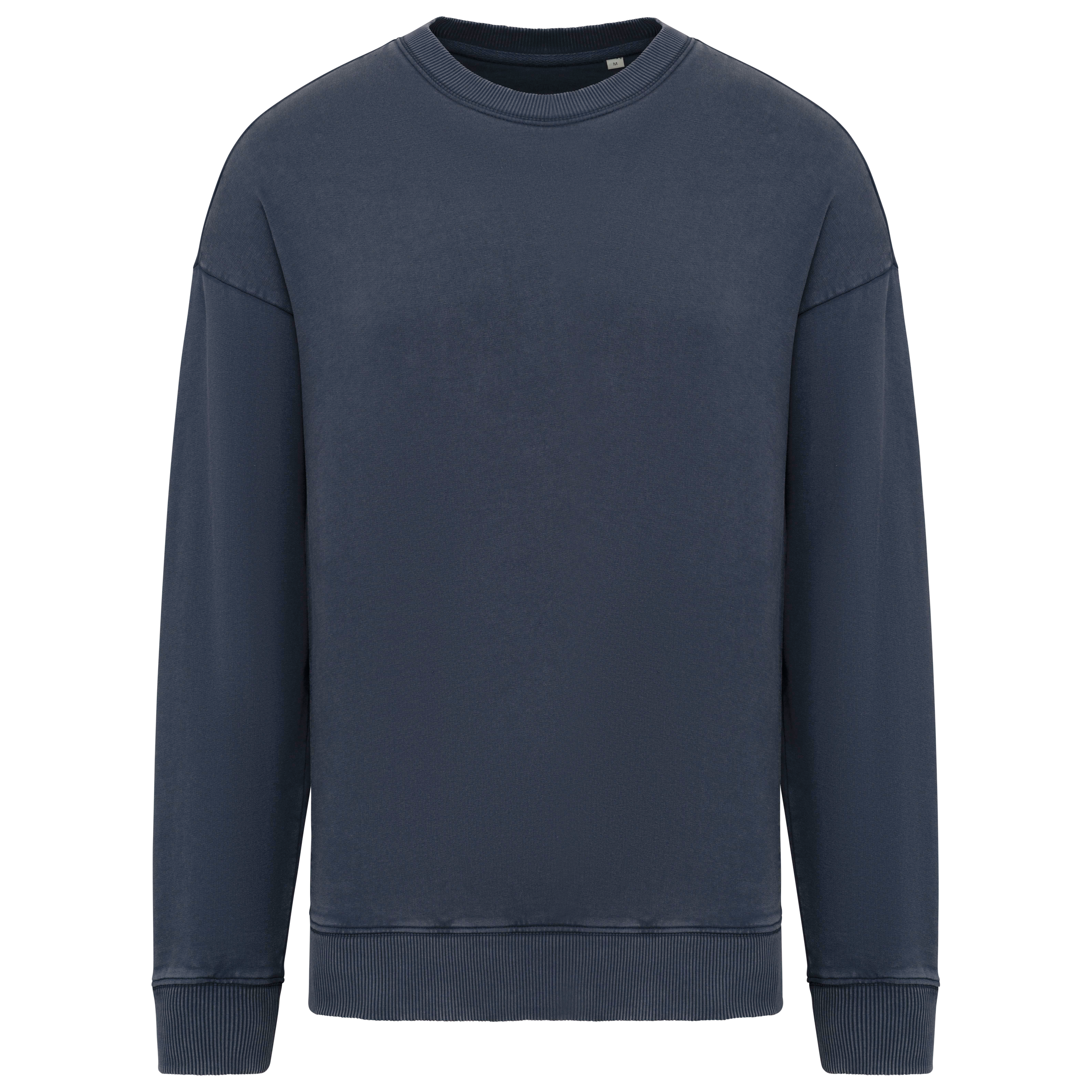 Ausgewaschenes umweltfreundliches Oversize Unisex-Sweatshirt mit Rundhalsausschnitt Ausgewaschenes umweltfreundliches Oversize Unisex-Sweatshirt mit Rundhalsausschnitt