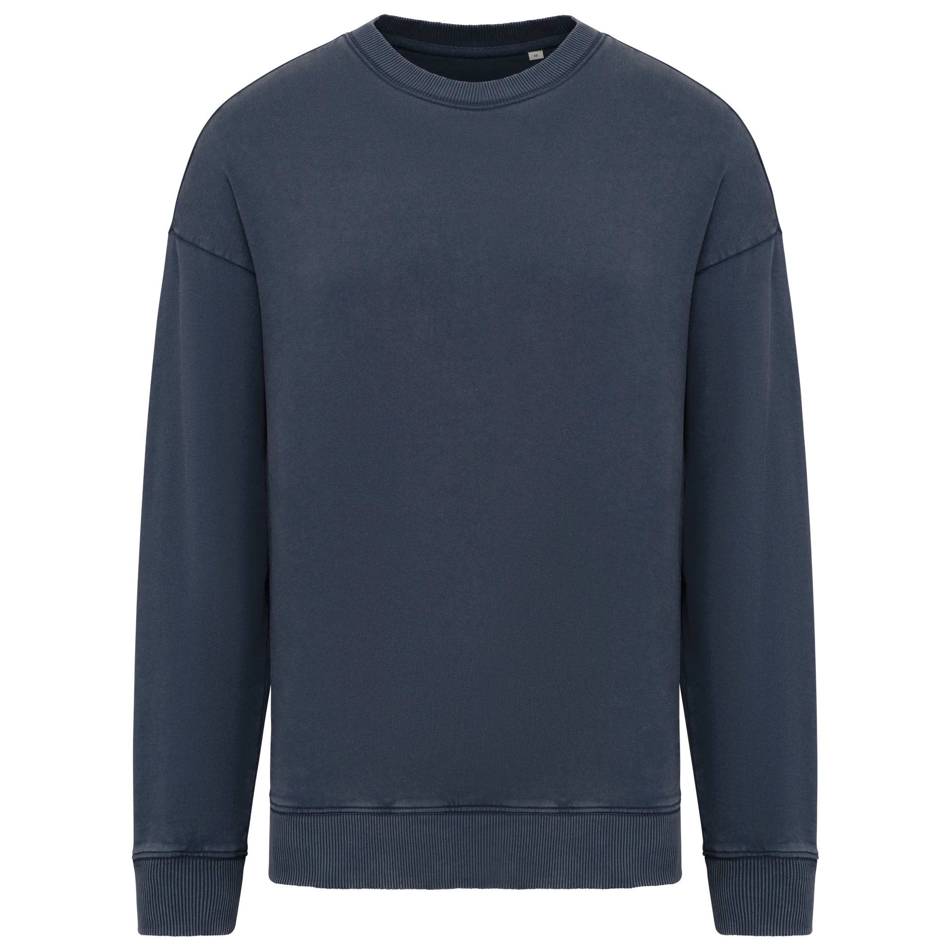 Ausgewaschenes umweltfreundliches Oversize Unisex-Sweatshirt mit Rundhalsausschnitt