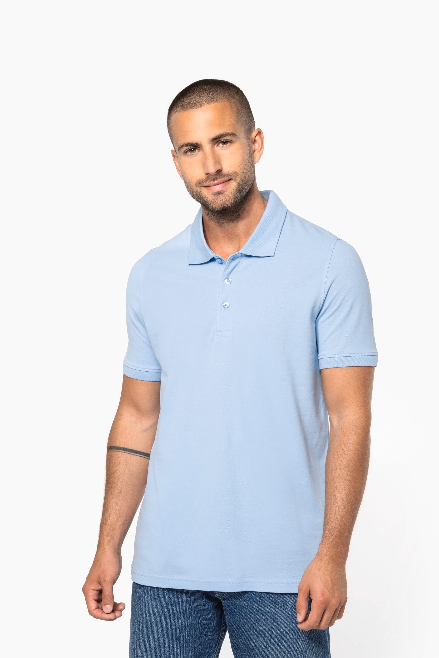 Herren Kurzarm-Polohemd. Baumwollpiqué.