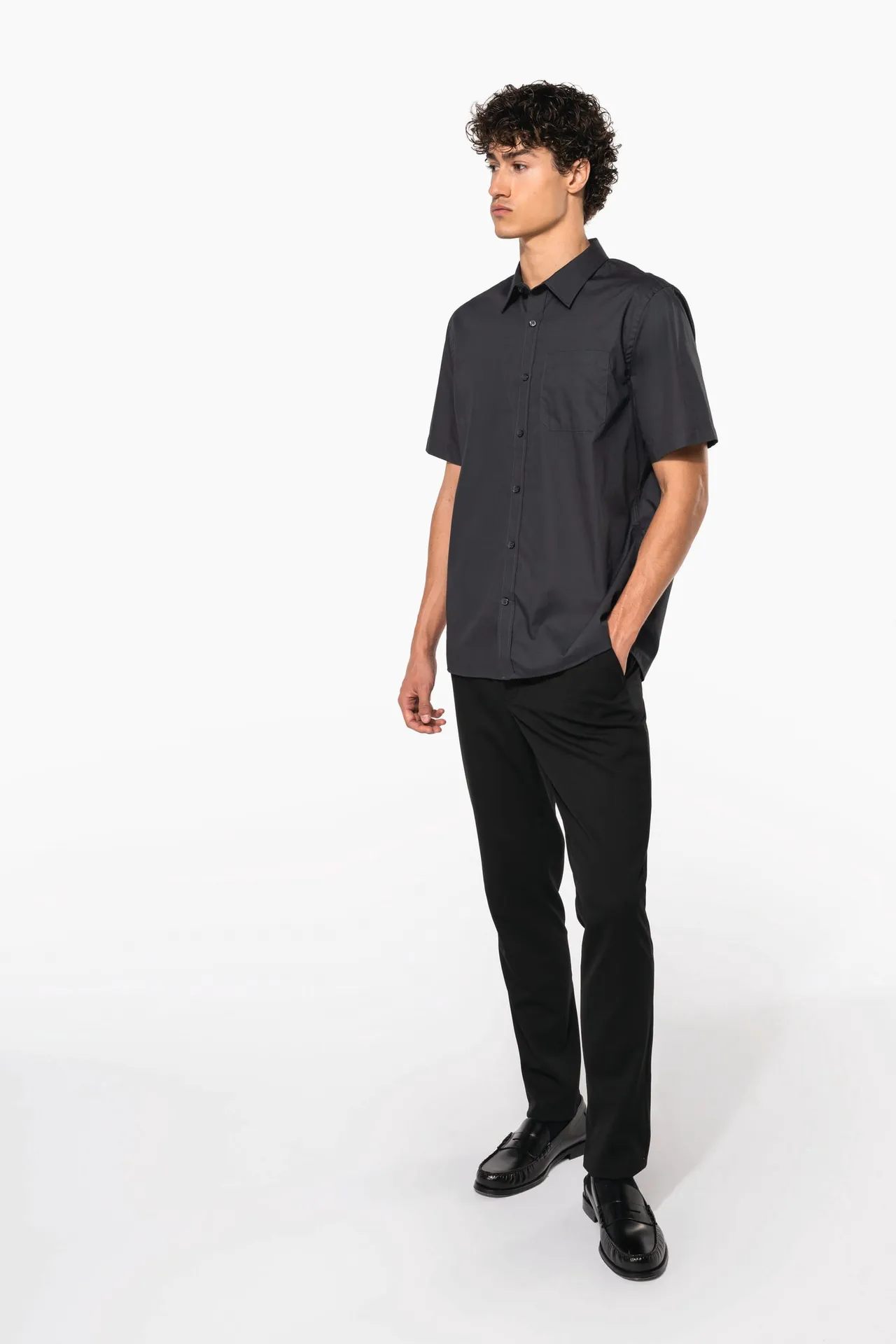 Herren Popelinehemd Kurzarm