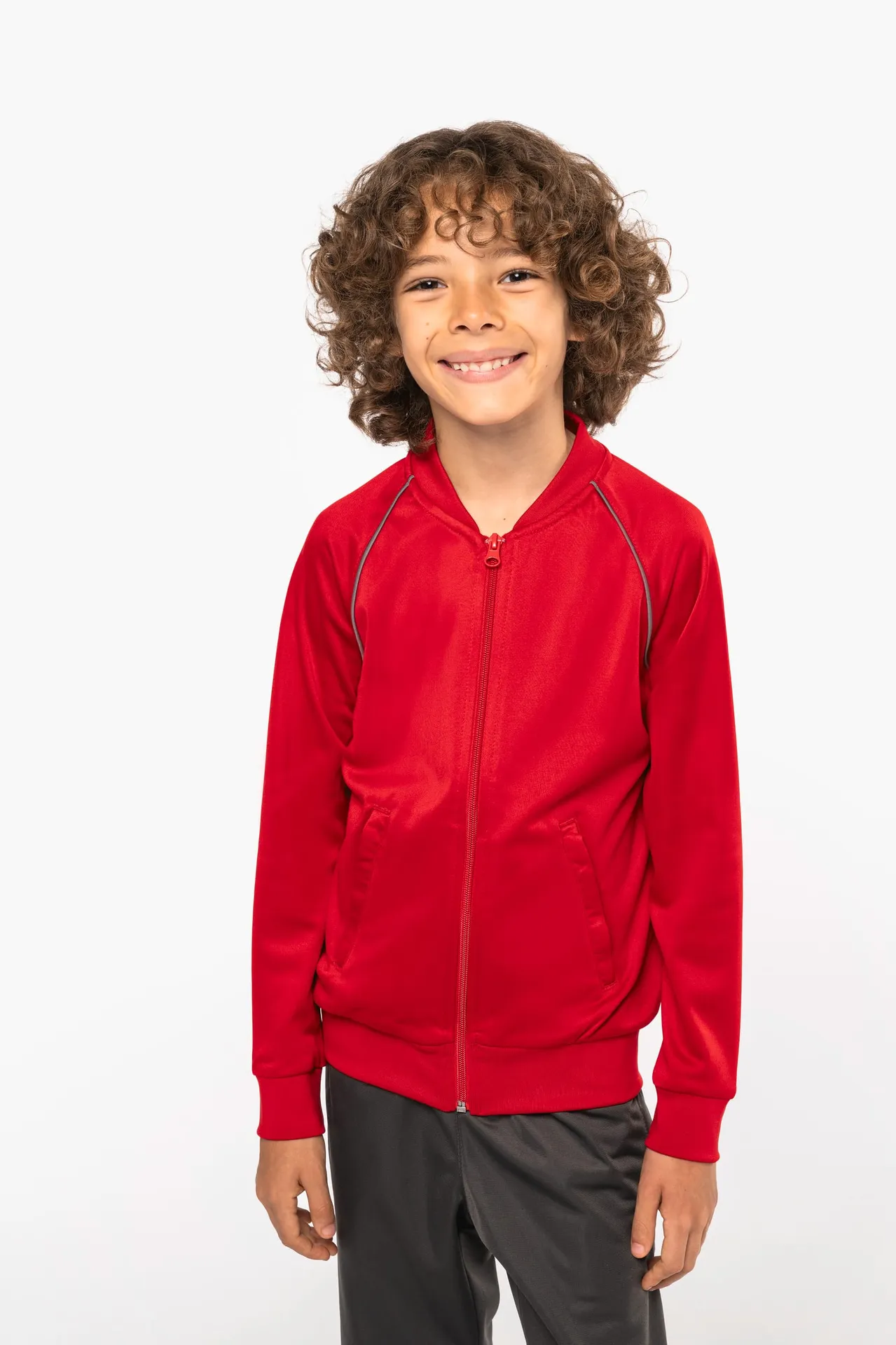 Trainingsjacke mit Reißverschluss und Paspel für Kinder