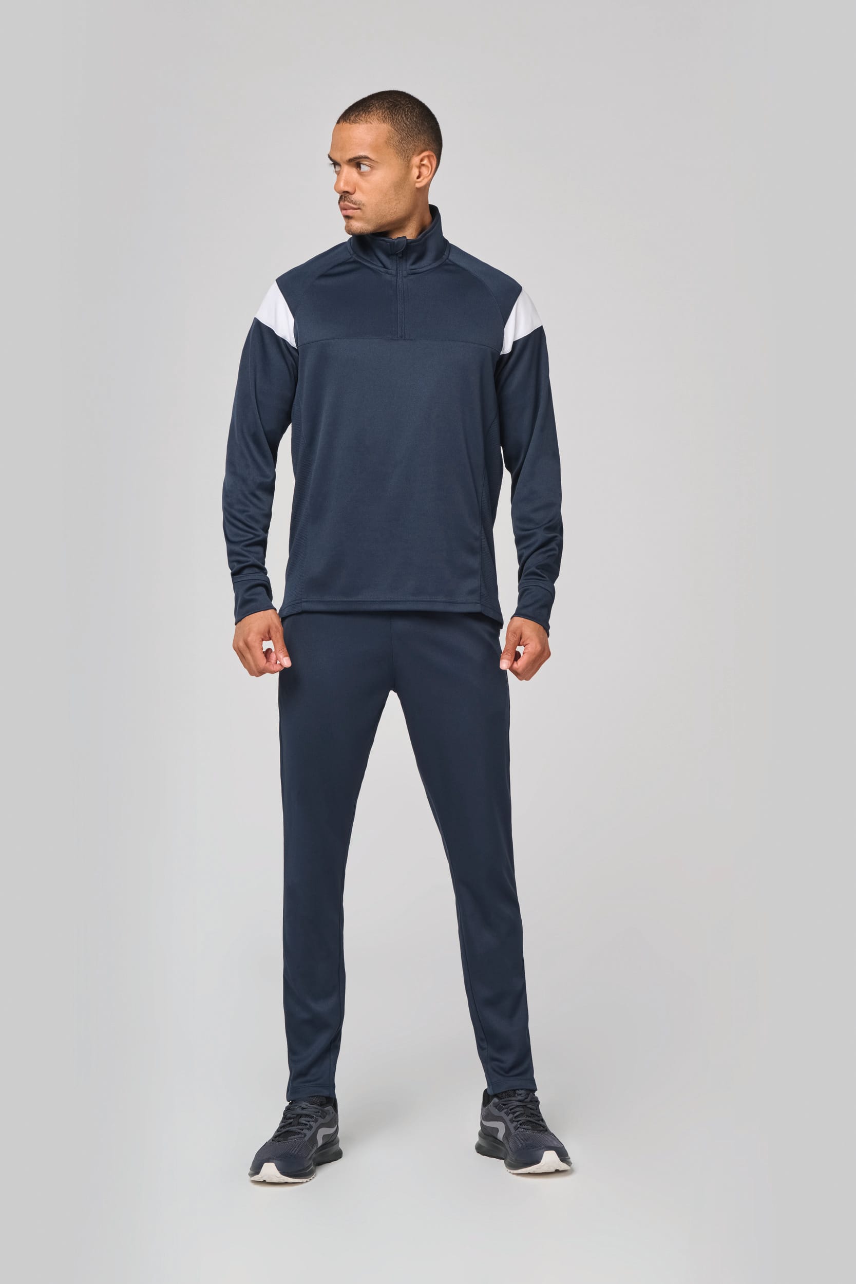 Unisex Trainings-Sweatshirt mit 1/4 Reißverschluss