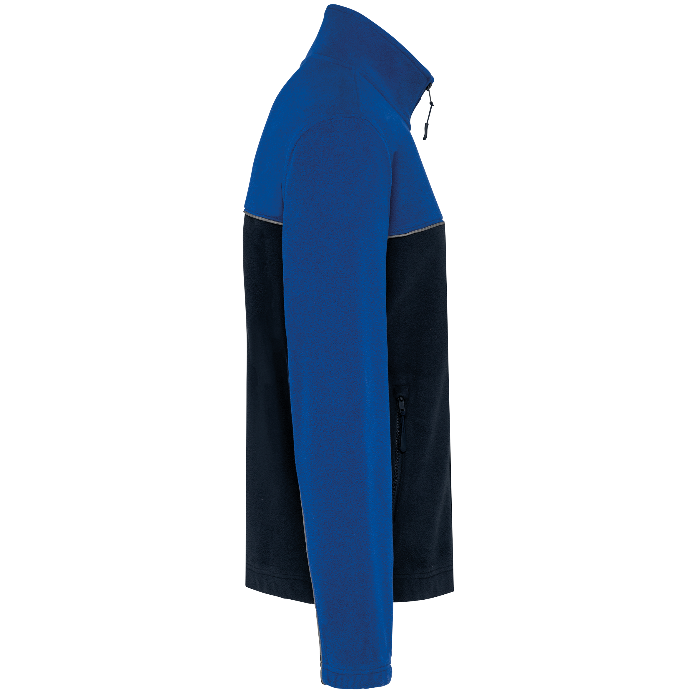 Zweifarbige, umweltfreundliche Unisex-Fleecejacke