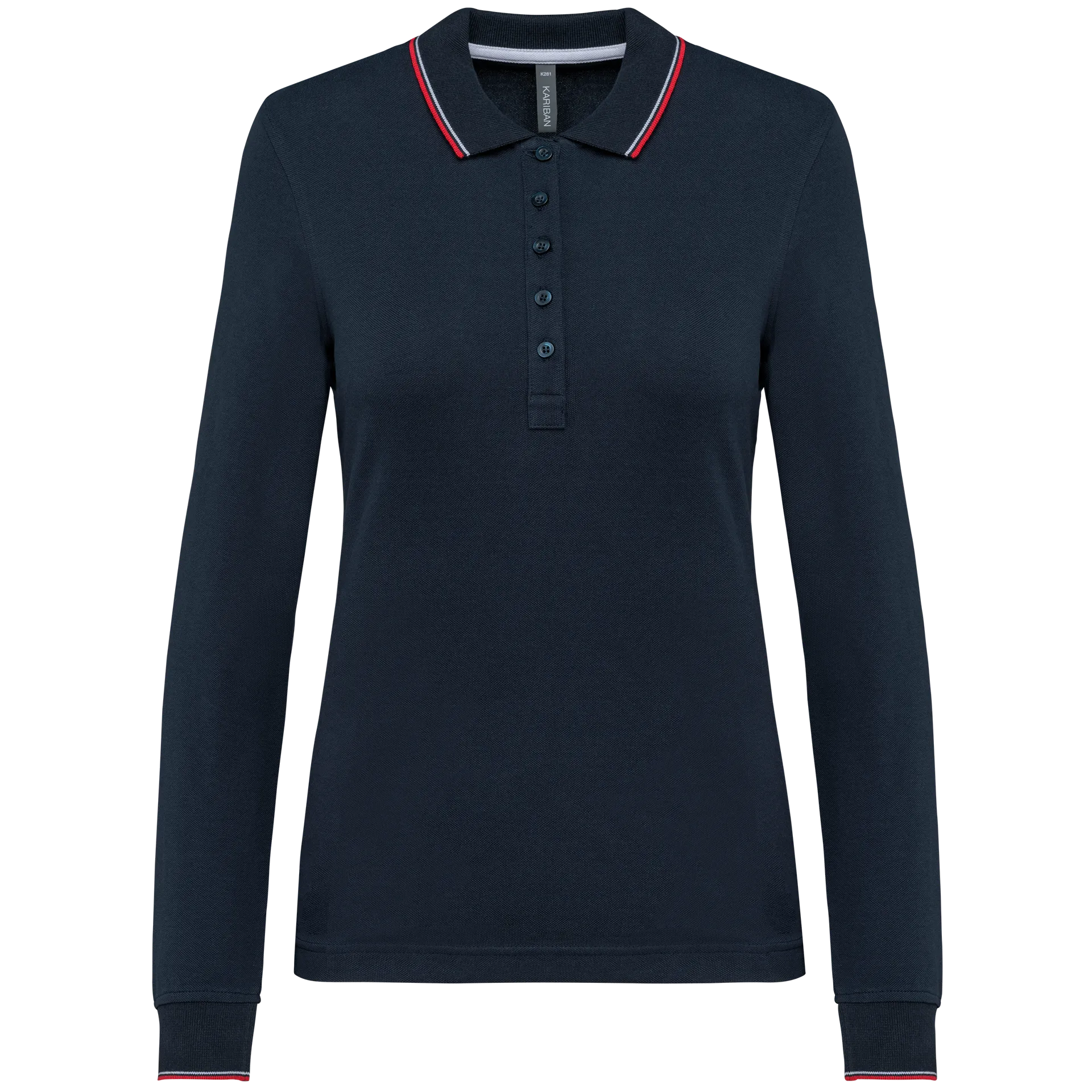 Langarm-Polohemd aus Piqué für Damen