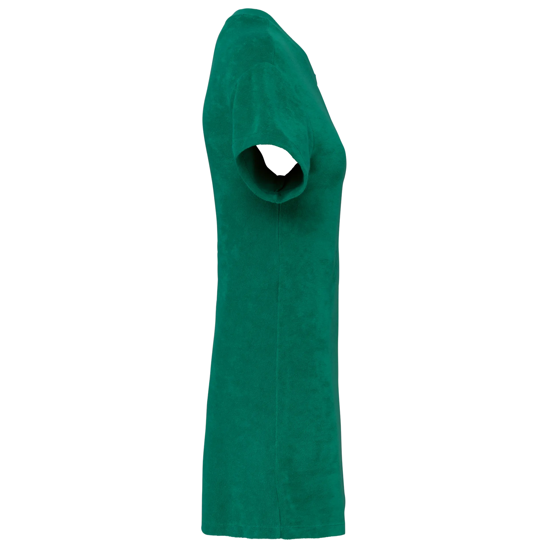 Umweltfreundliches Damen-T-Shirt-Kleid aus Frottee mit überschnittener Schulterpartie