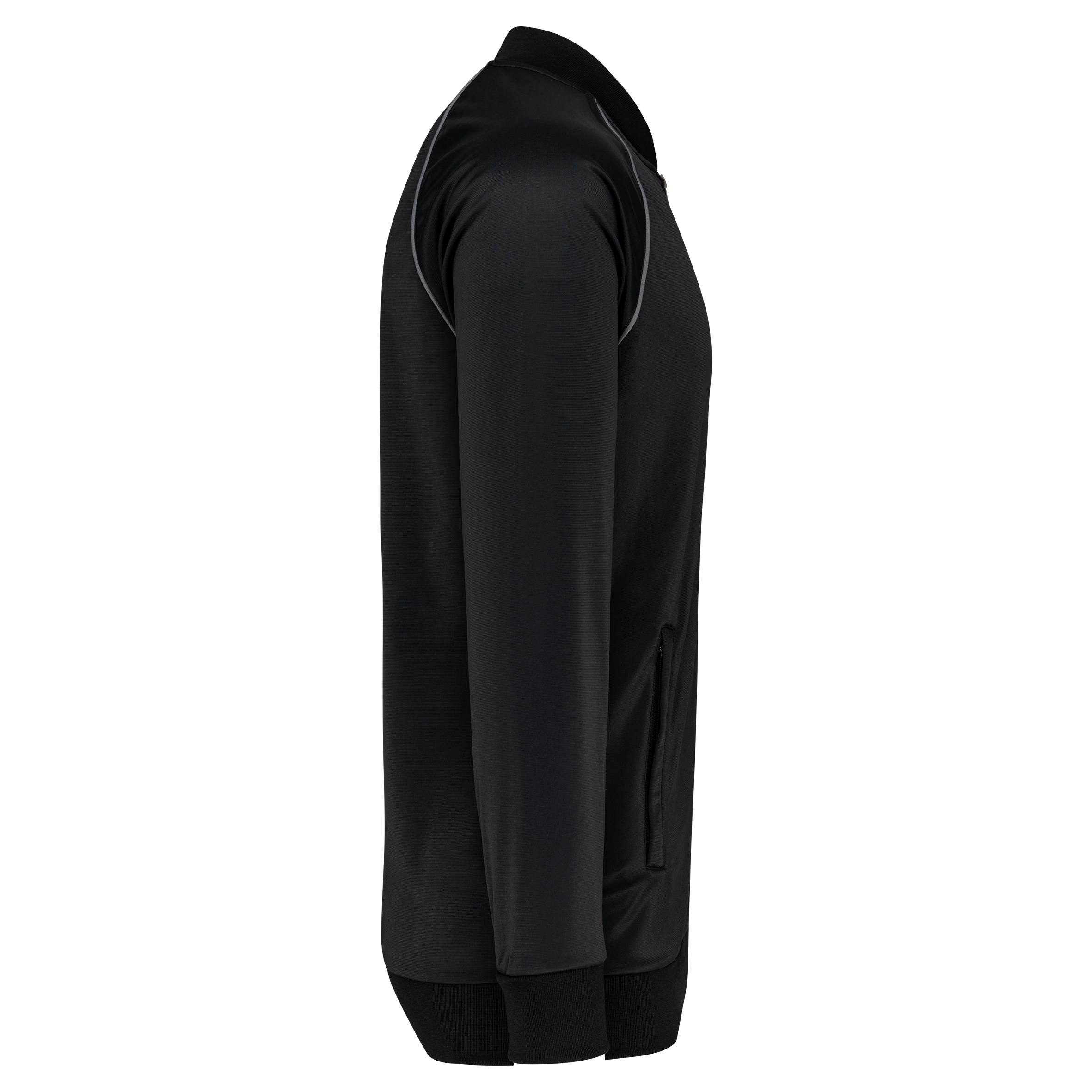 Unisex-Trainingsjacke mit Reißverschluss und Paspel