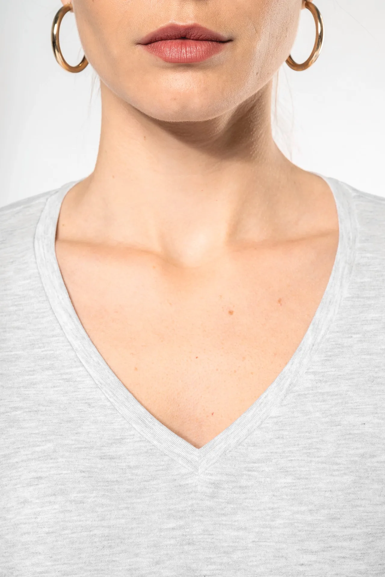 Damen-Langarmshirt mit V-Ausschnitt