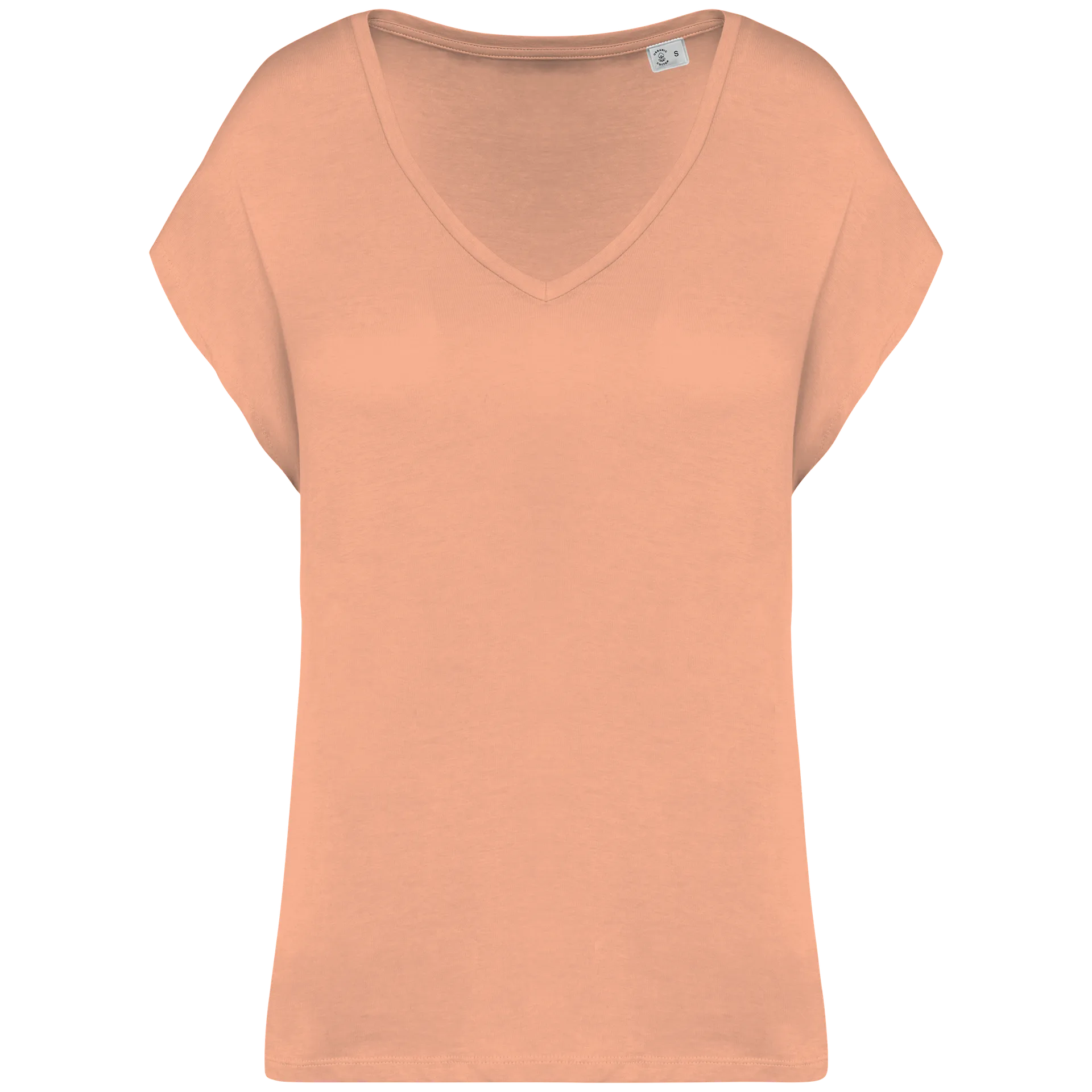 Umweltfreundliches Loose Damen-T-Shirt mit V-Ausschnitt