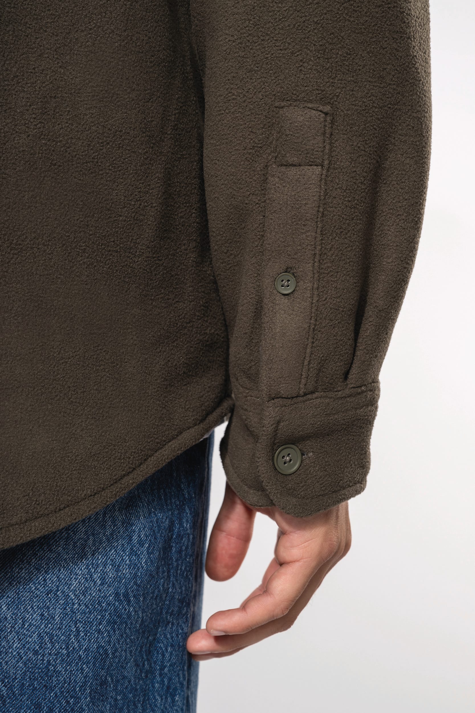 Fleece-Hemdjacke mit Sherpa-Futter