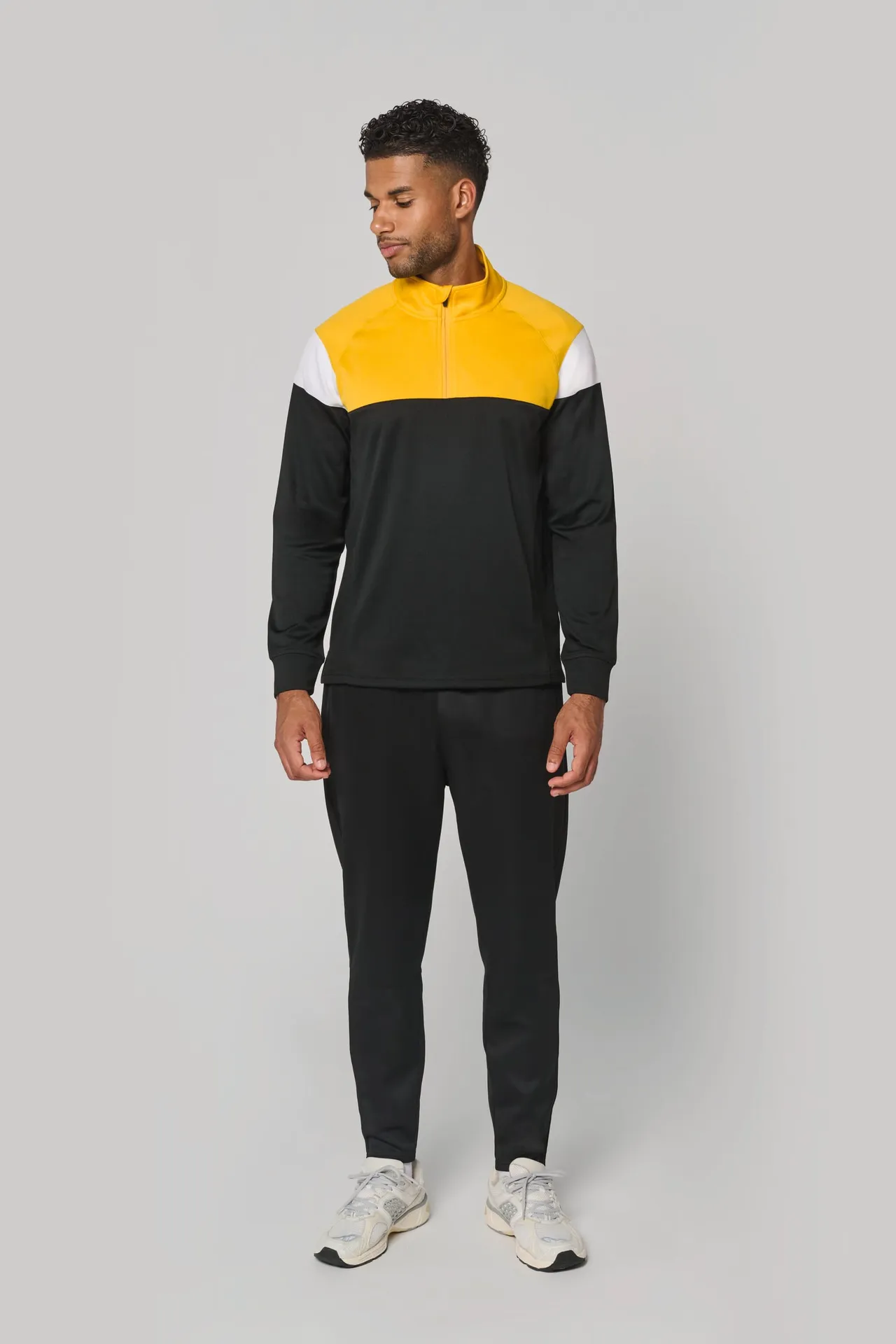 Unisex Trainings-Sweatshirt mit 1/4 Reißverschluss