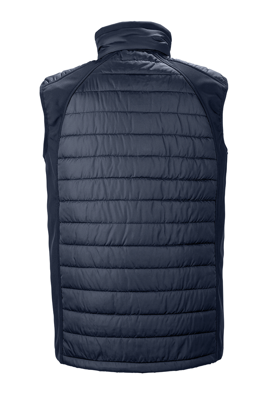 Black compass padded soft shell gilet