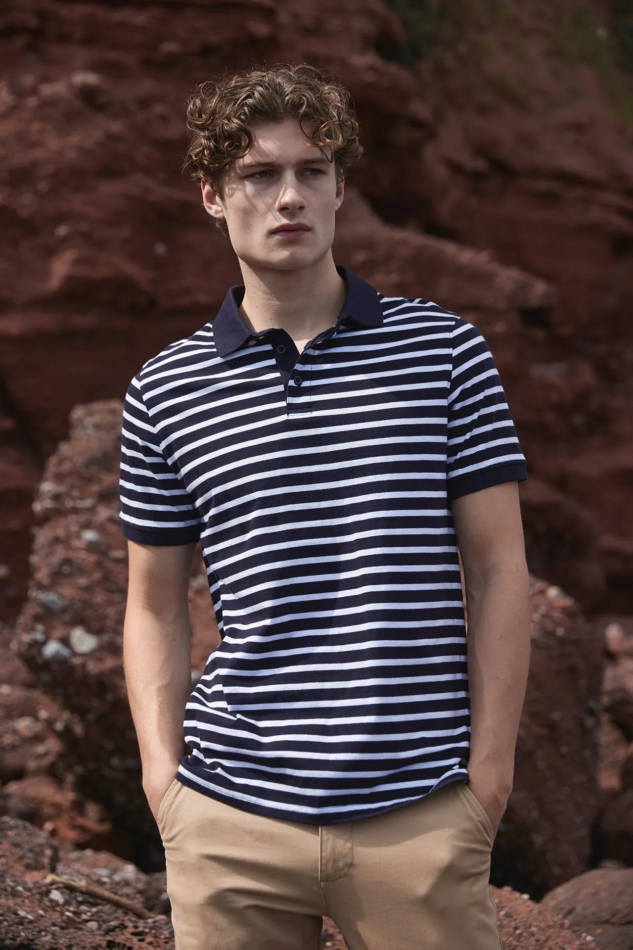 Gestreiftes Jersey-Polohemd