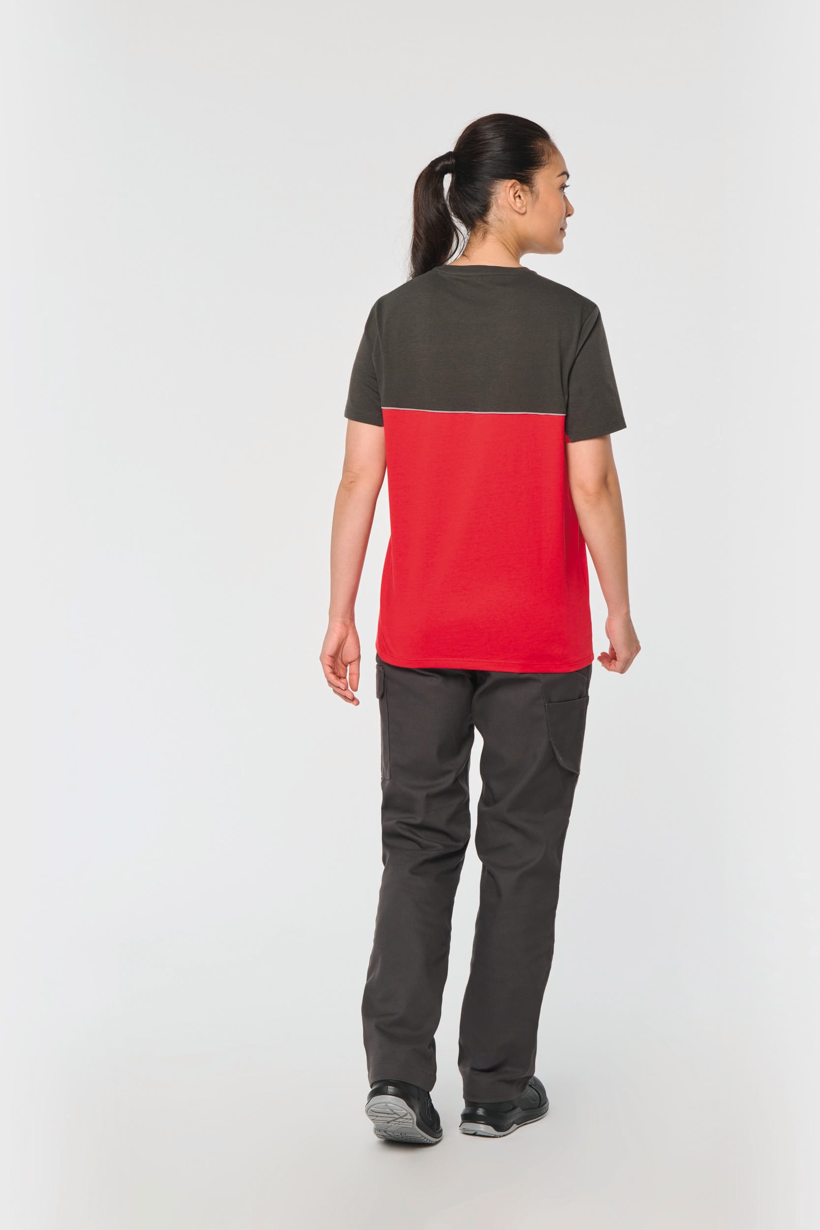 Zweifarbiges umweltfreundliches Unisex-T-Shirt mit kurzen Ärmeln