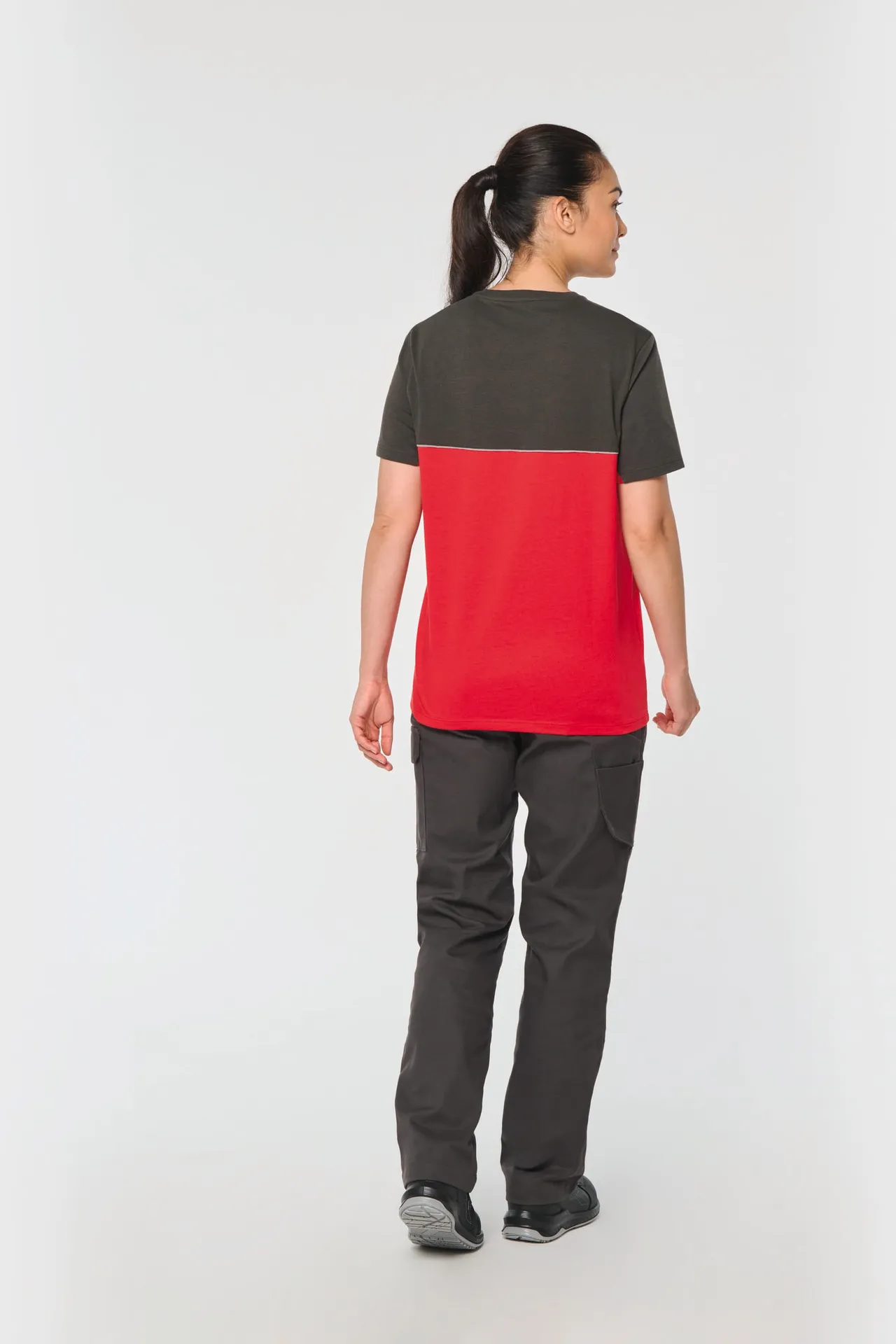 Zweifarbiges umweltfreundliches Unisex-T-Shirt mit kurzen Ärmeln