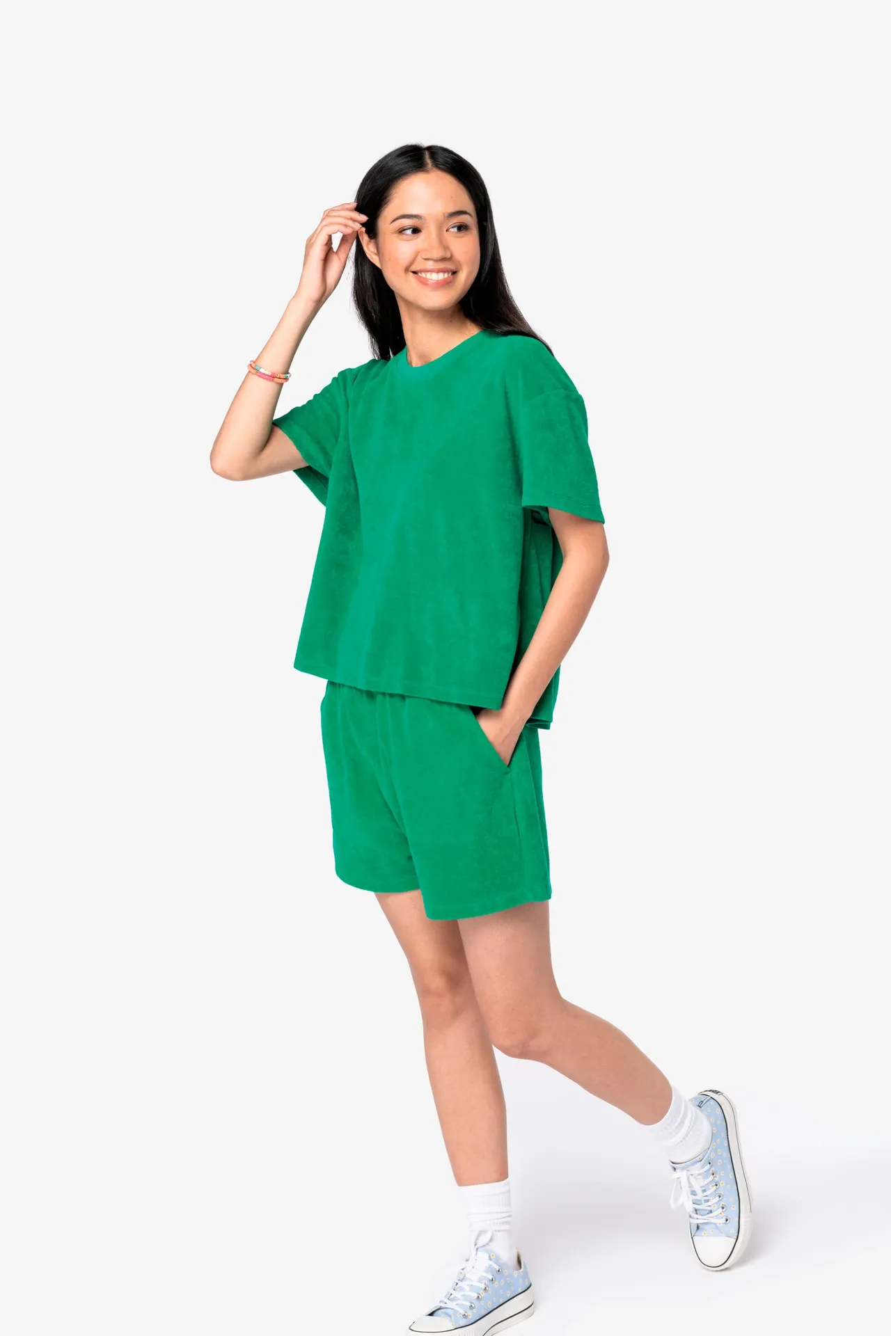 Umweltfreundliches Damen-T-Shirt aus Frottee