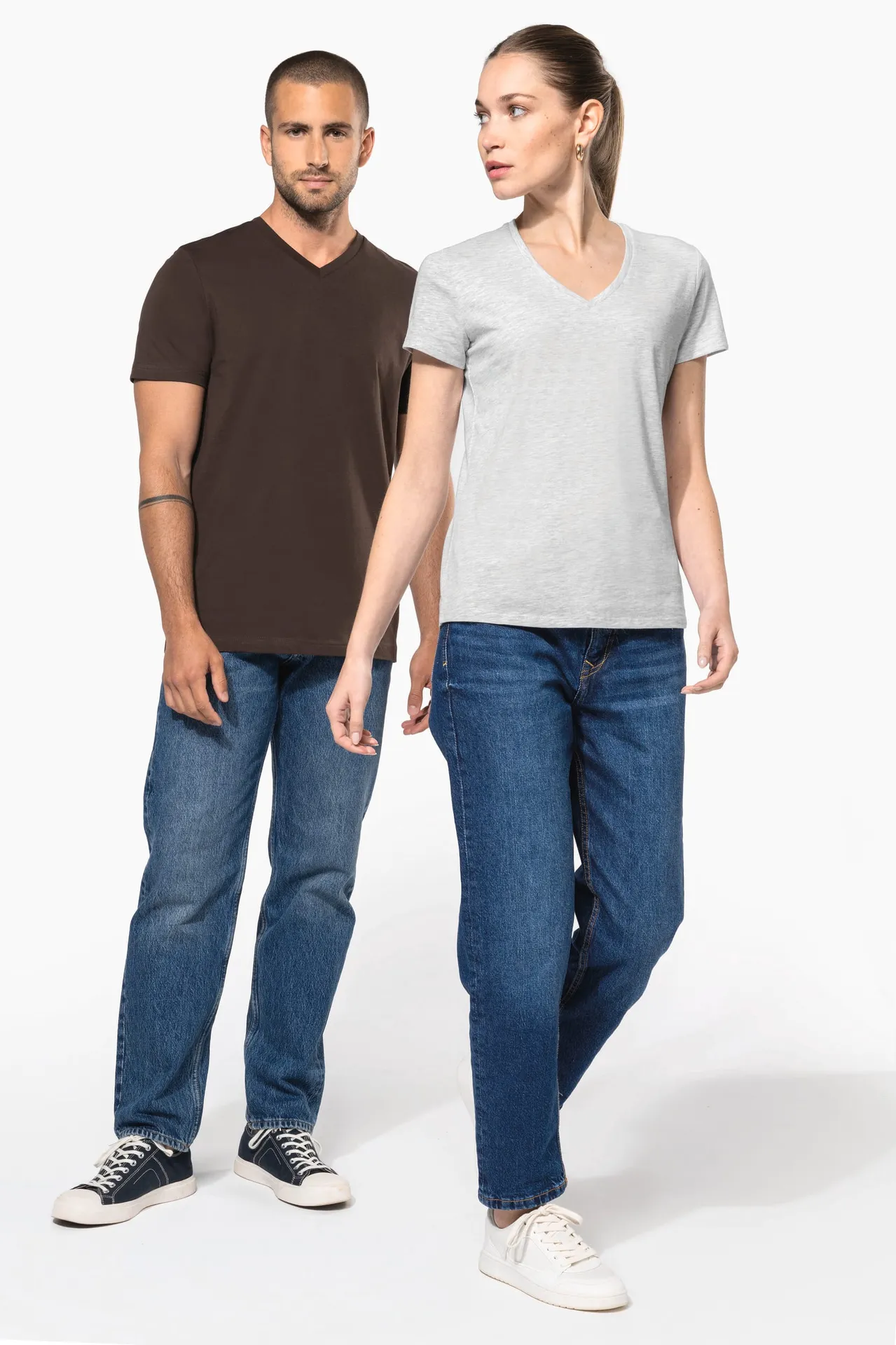 Damen-T-Shirt mit kurzen Ärmeln und V-Ausschnitt