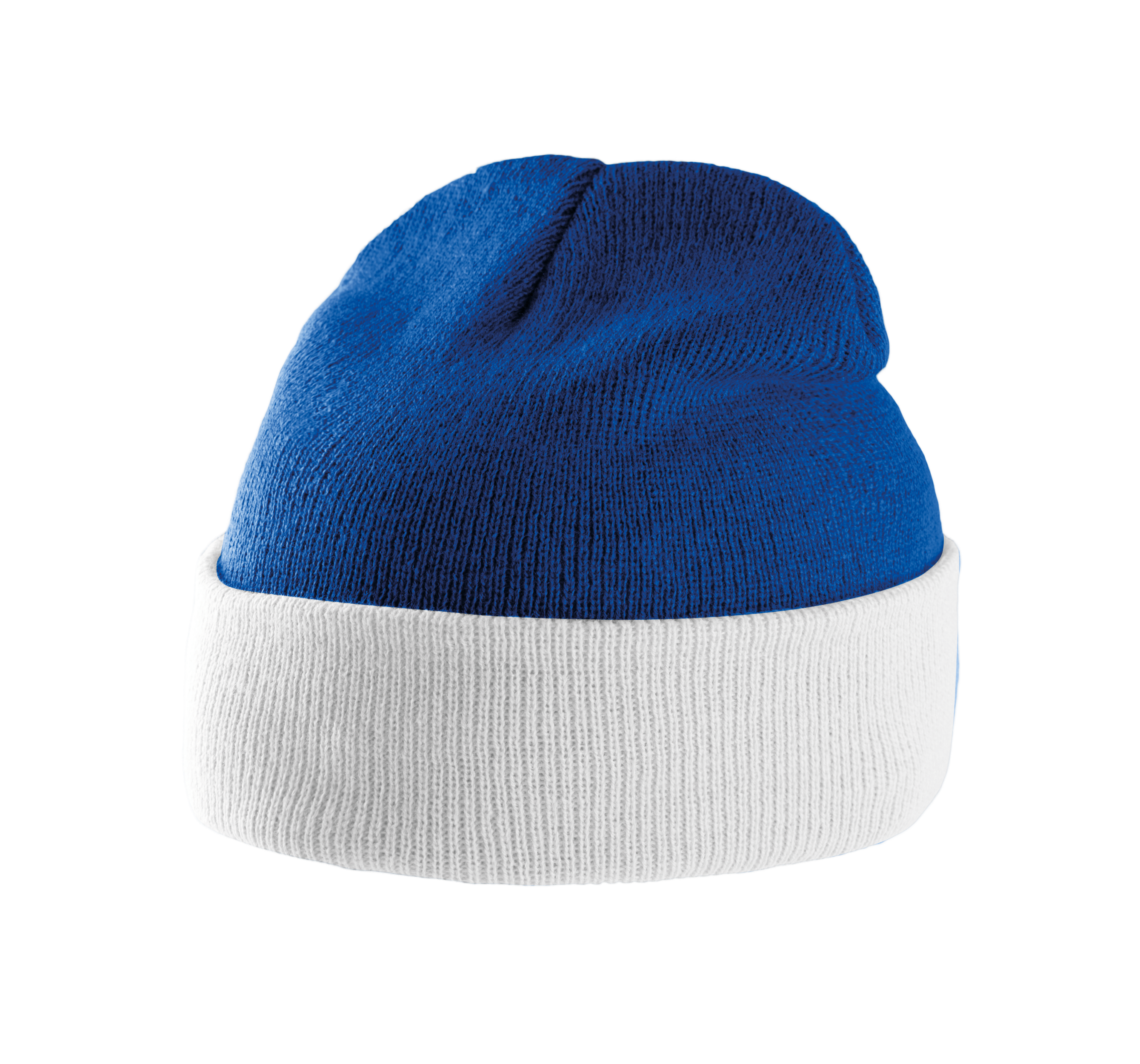 Zweifarbige Mütze mit Umschlag