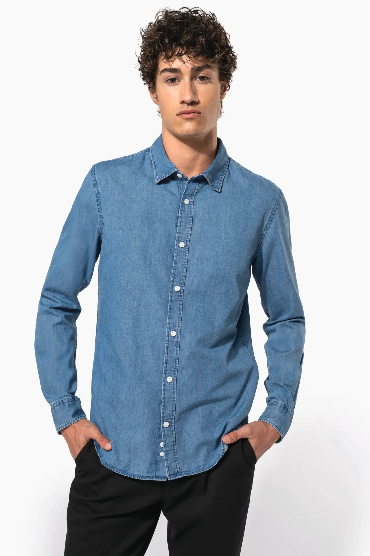 Herren Denimhemd
