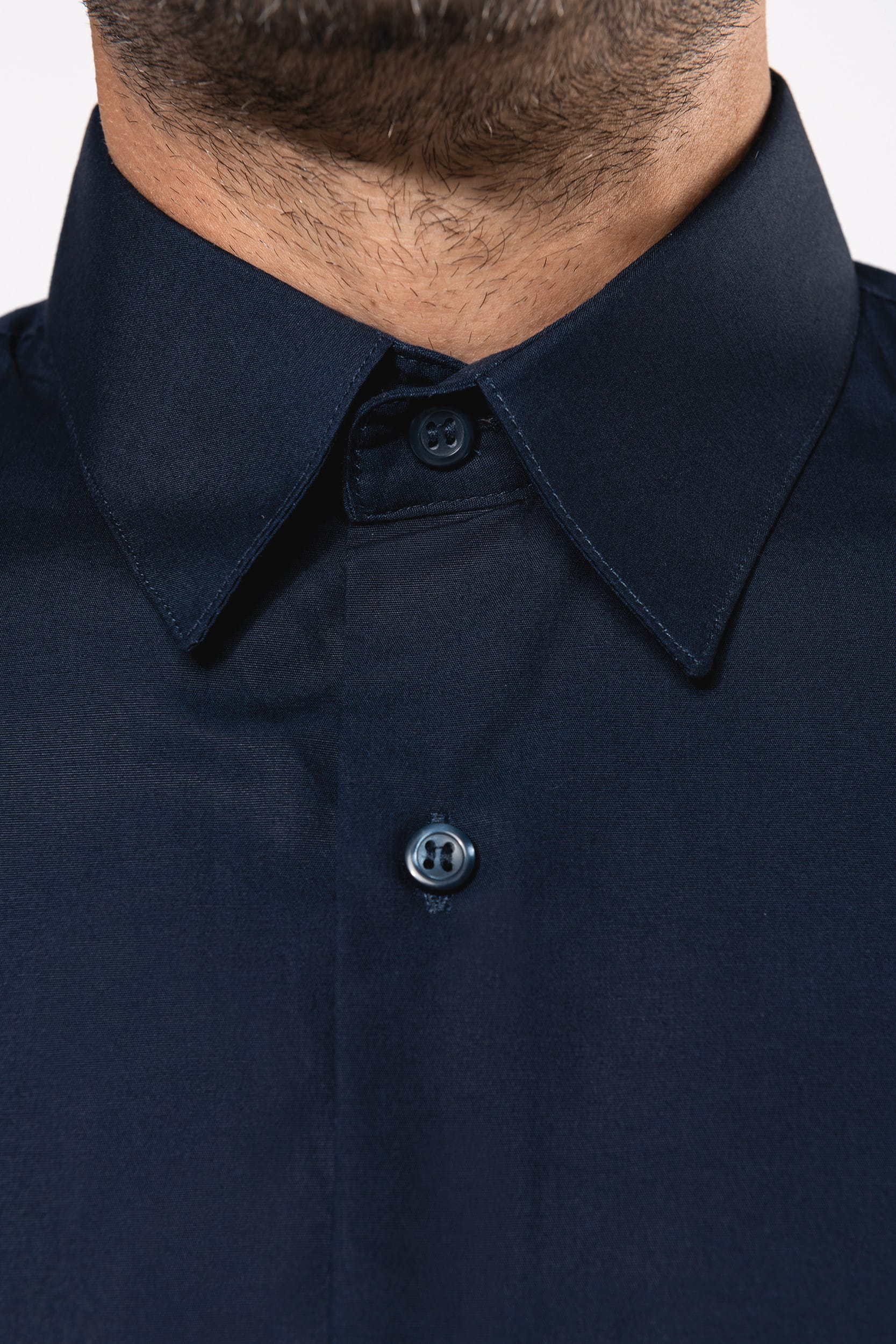 Langärmeliges Popeline-Herrenhemd