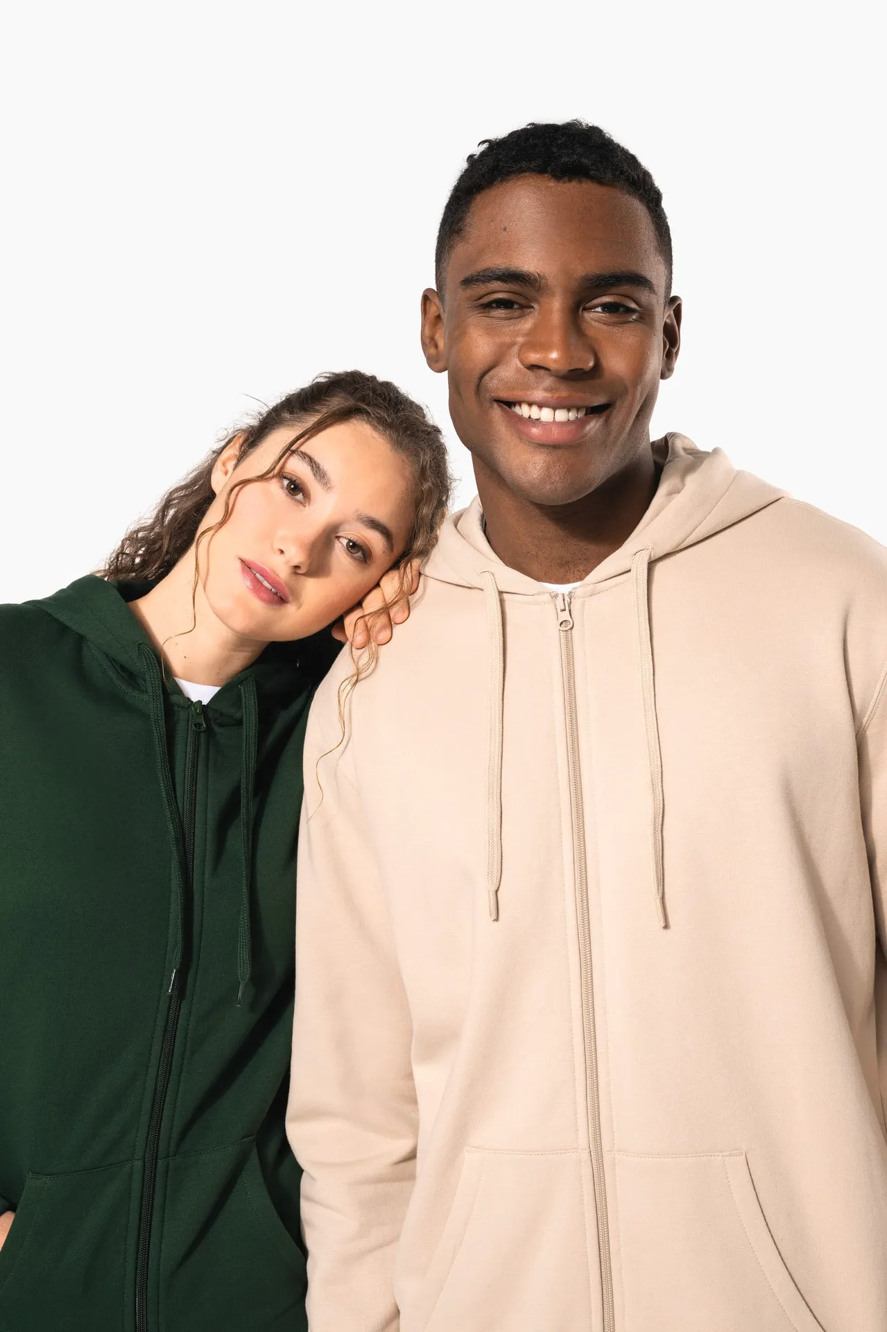 Recyceltes Unisex-Sweatshirt mit Reißverschluss und Kapuze