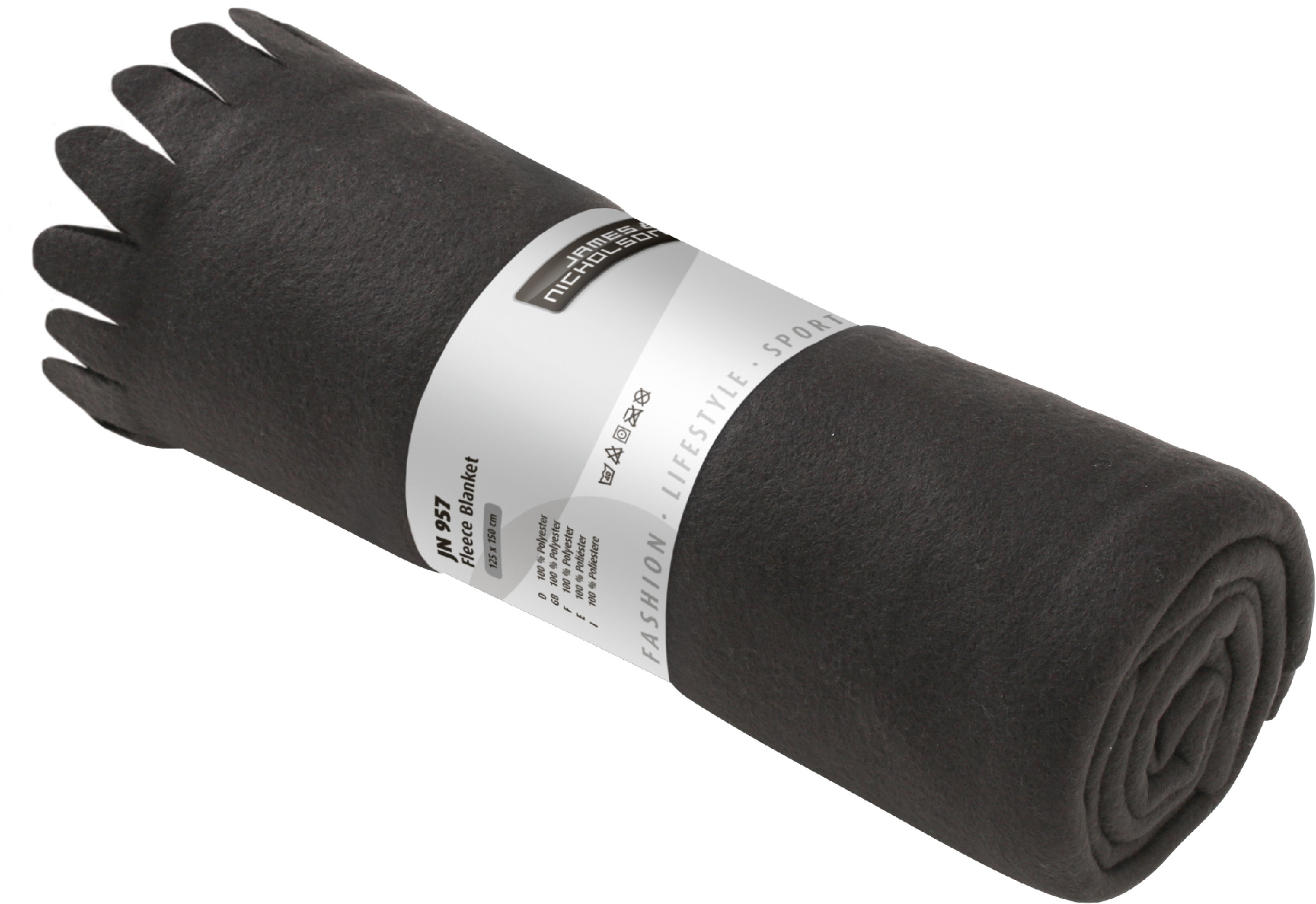 JN957 Fleece-Decke mit Fransen