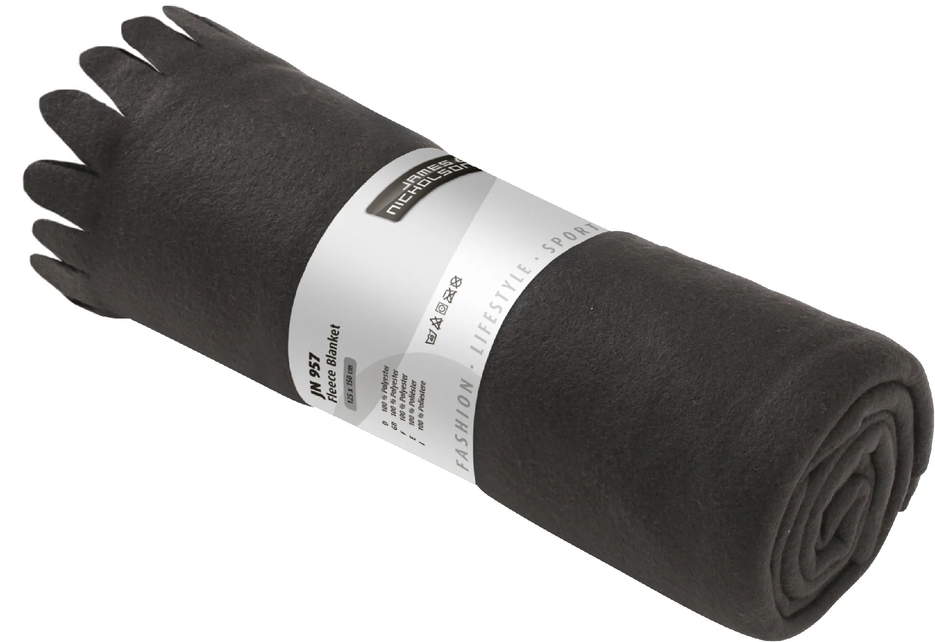 JN957 Fleece-Decke mit Fransen