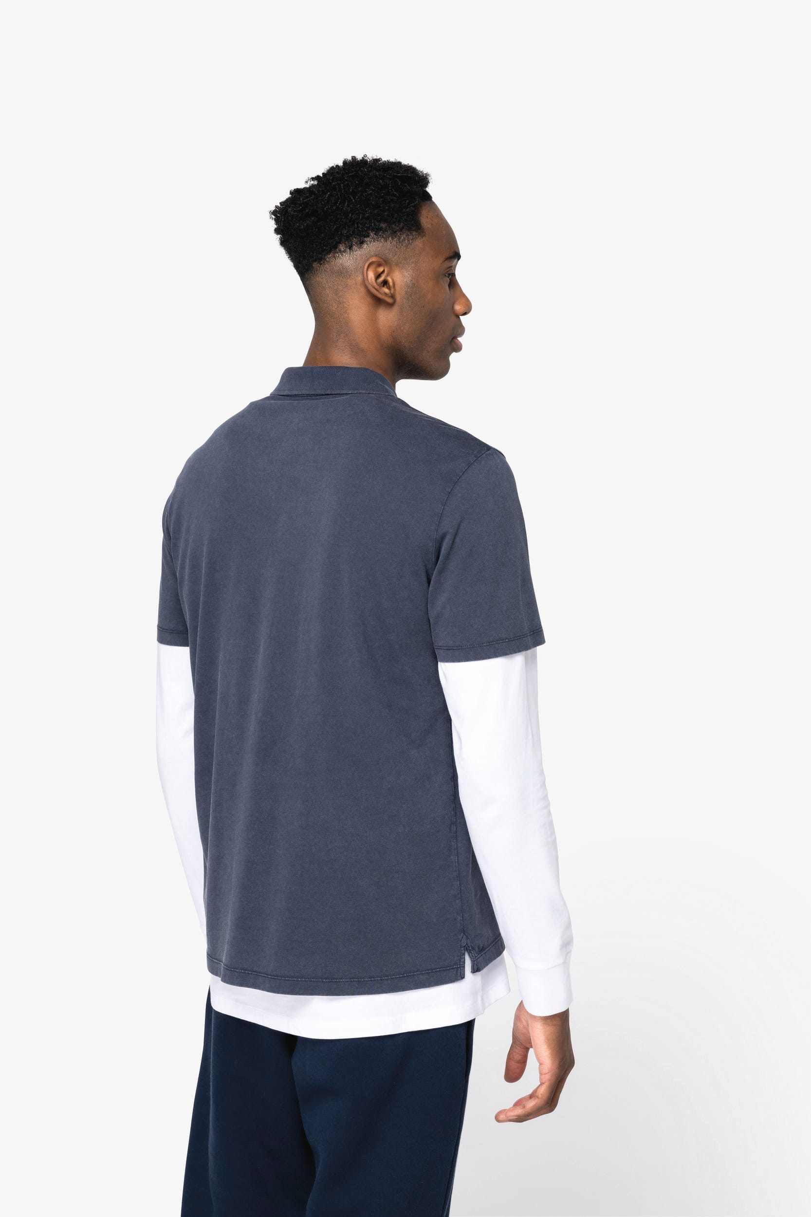 Umweltfreundliches ausgewaschenes Herren-Polohemd aus Jersey