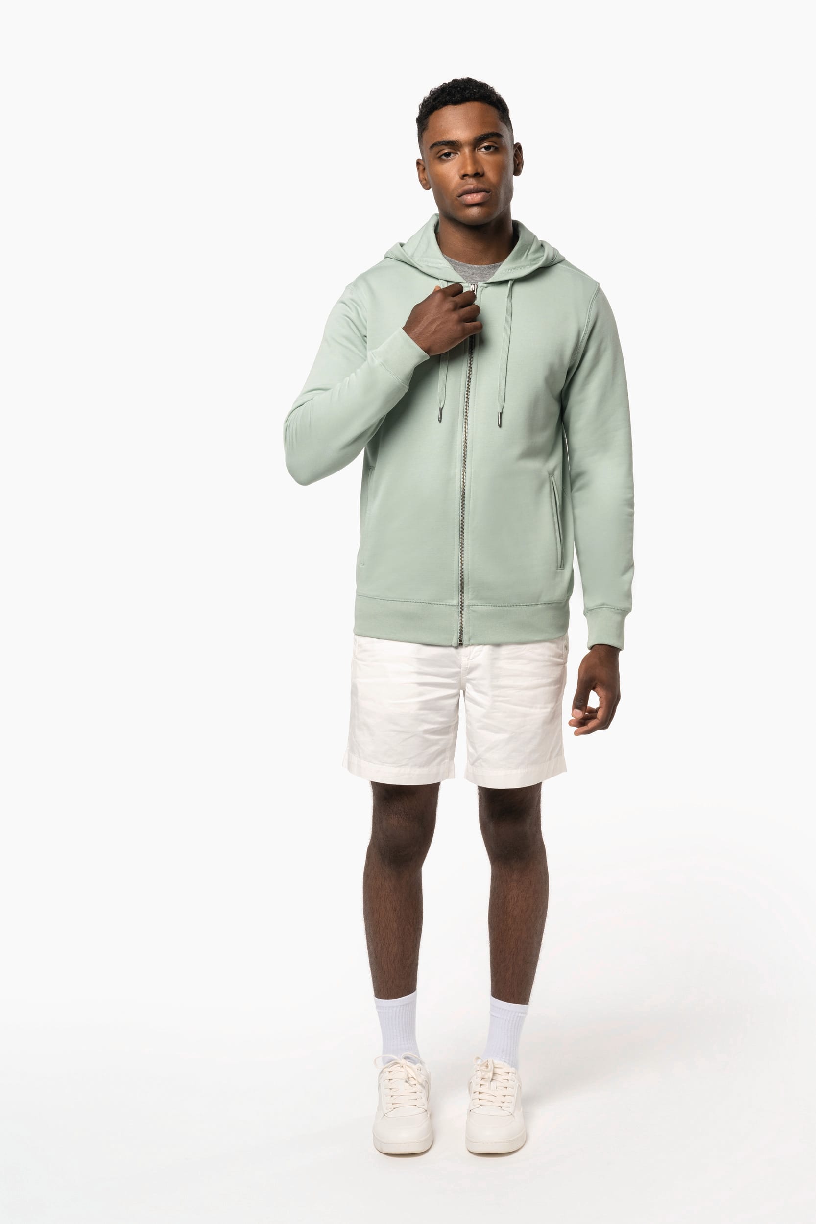 Umweltfreundliches Unisex-Kapuzensweatshirt mit Reißverschluss