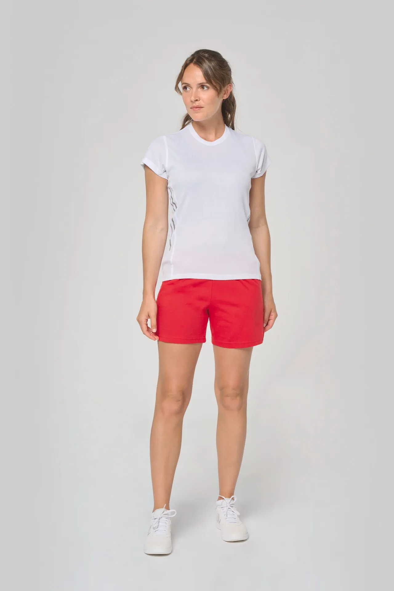 Damen Kurzarm Sport-T-Shirt. Bi-Material