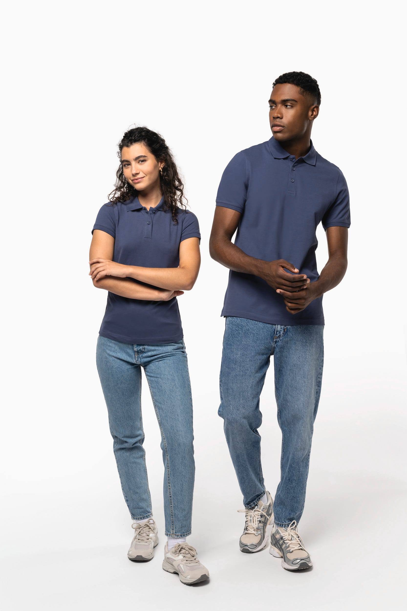 Kurzarm-Polohemd für Damen. Aus Baumwollpiqué