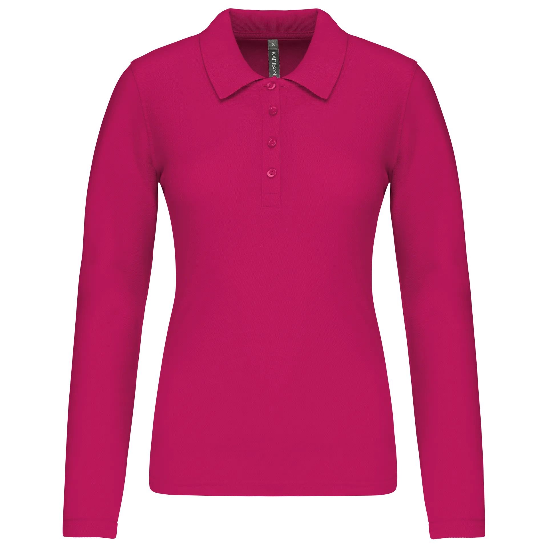 Damen Langarm-Polohemd. Baumwollpiqué