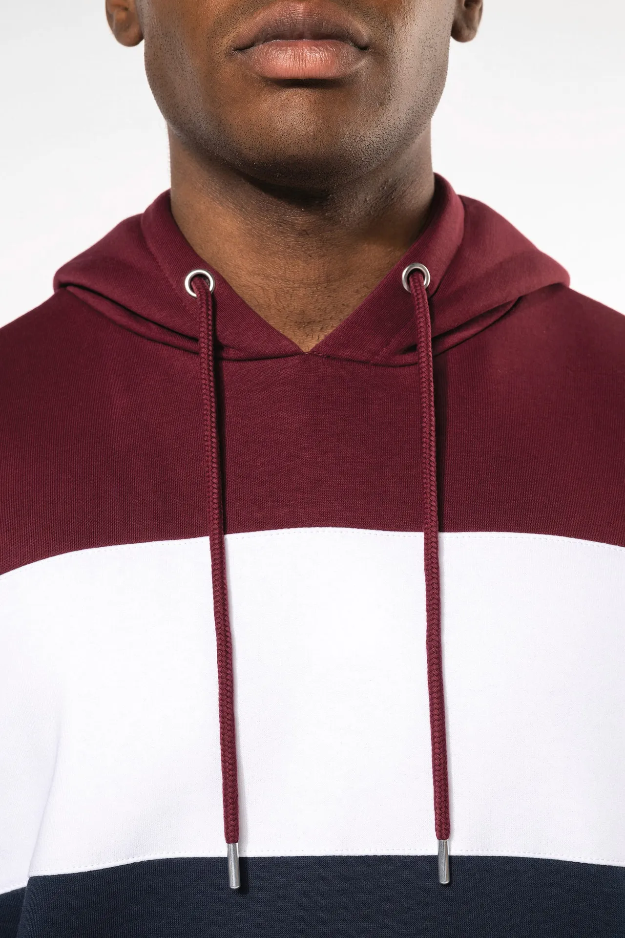 Dreifarbiges Kapuzensweatshirt, Unisex