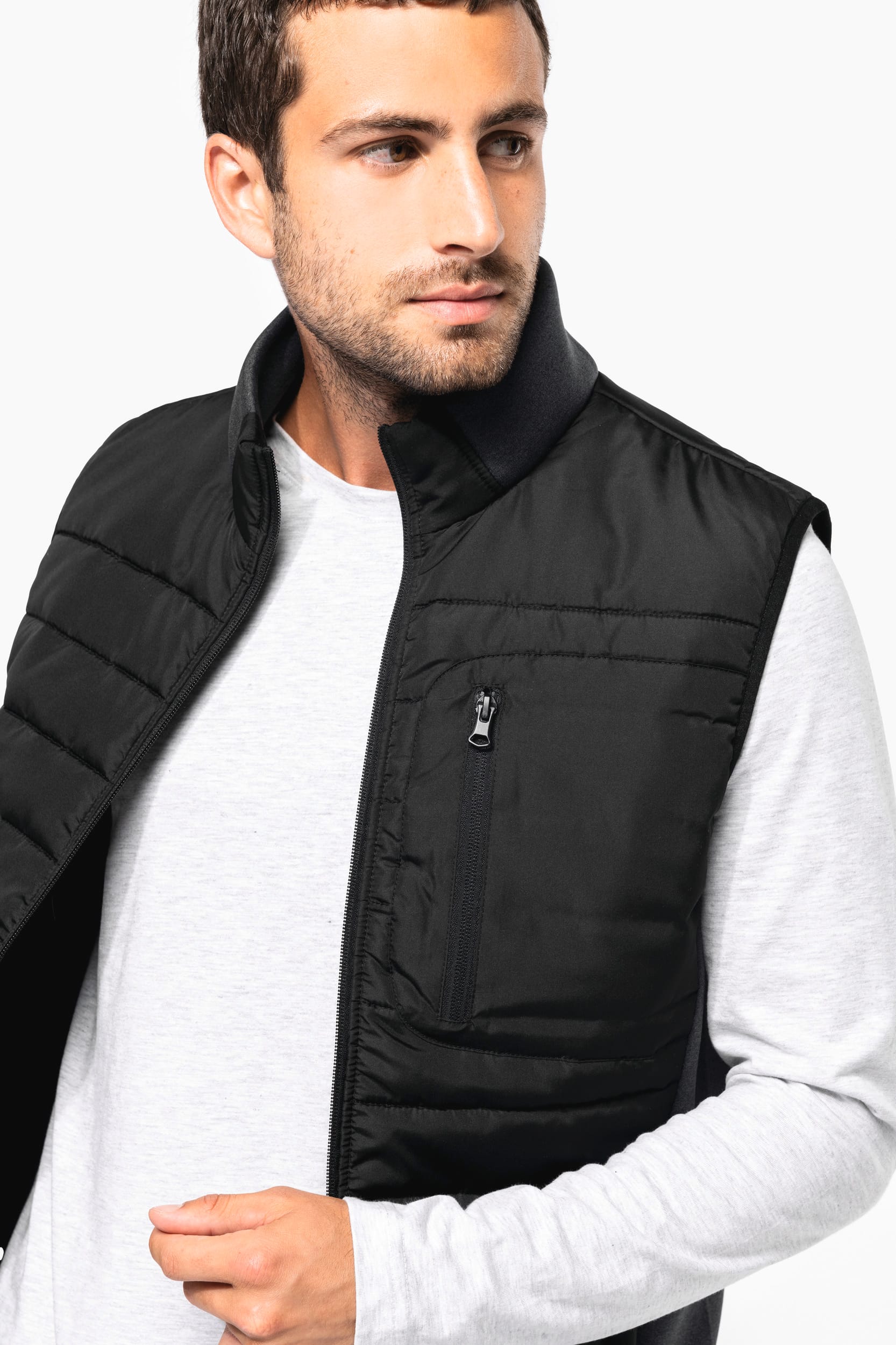 Bodywarmer aus zwei Materialien für Herren