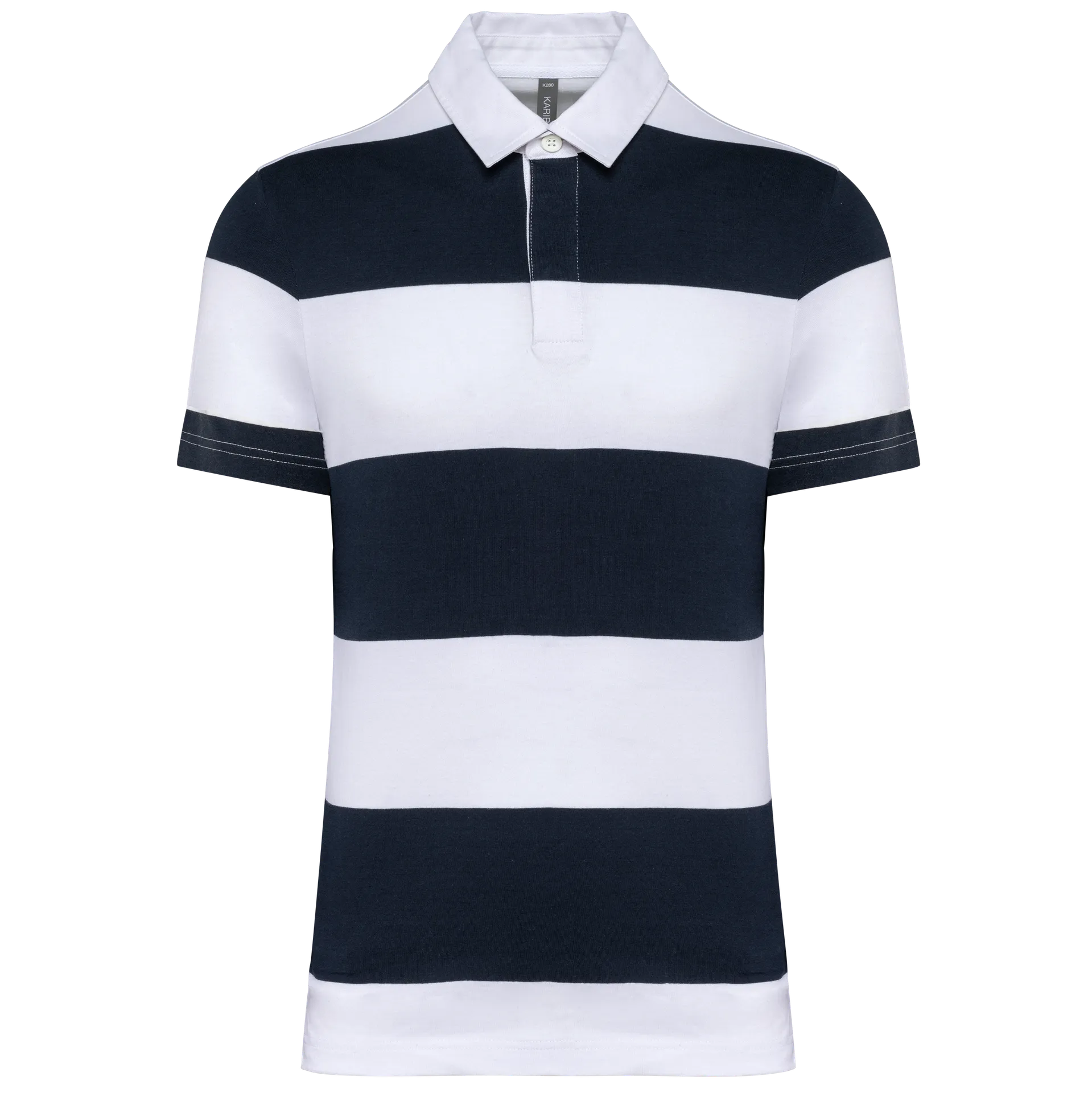 Gestreiftes Polohemd mit kurzen Ärmeln, Unisex