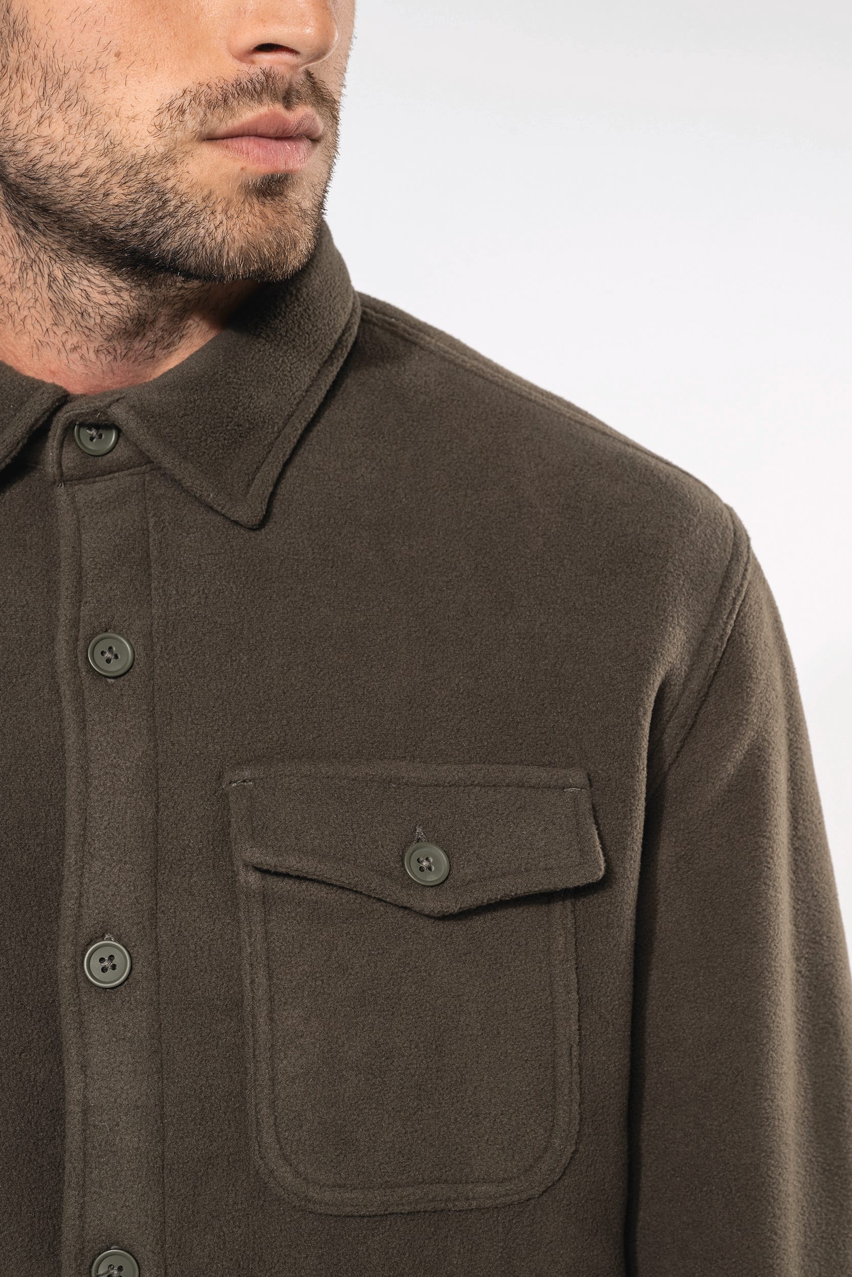 Fleece-Hemdjacke mit Sherpa-Futter