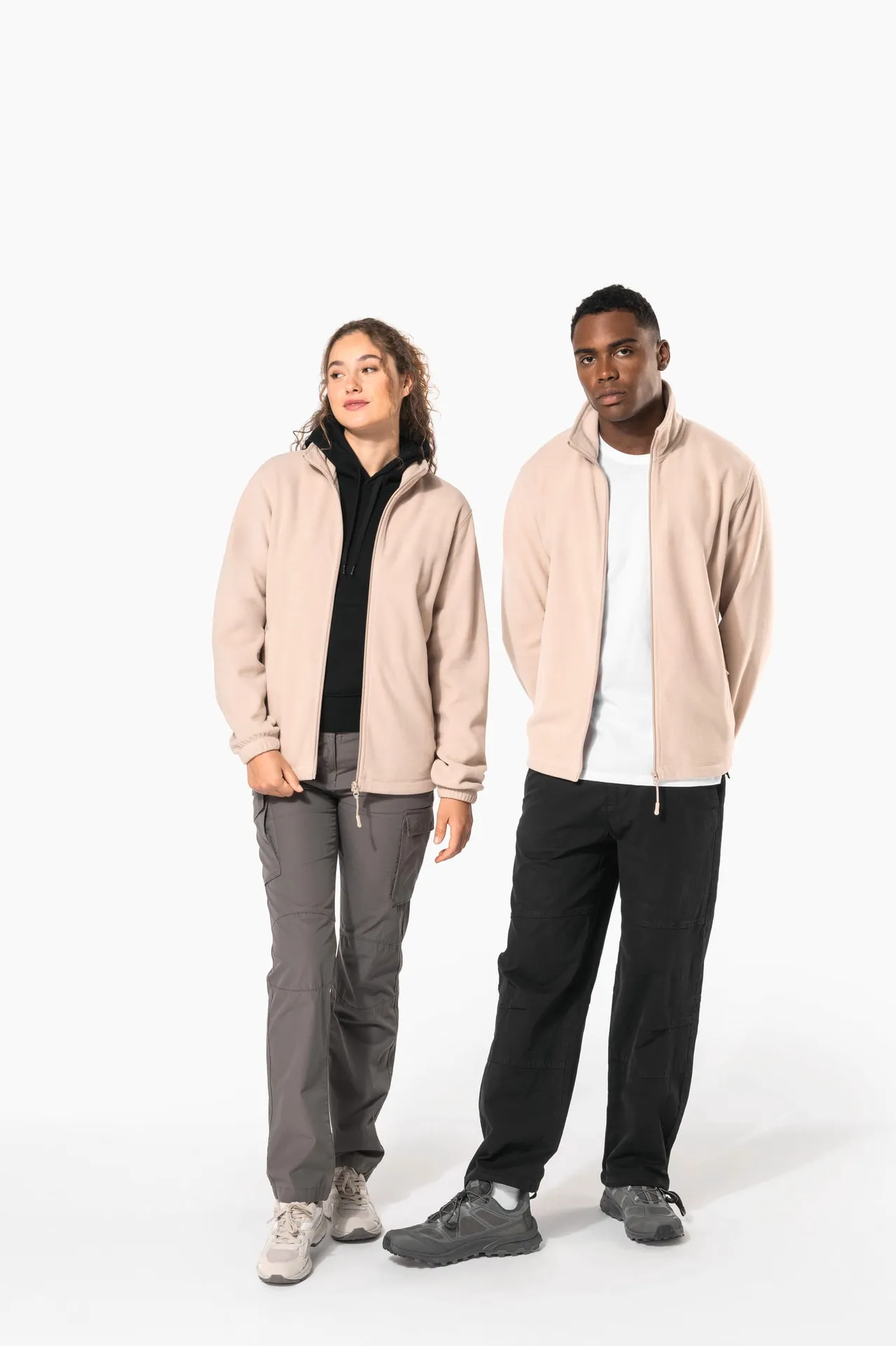 Verstellbare Fleecejacke mit elastischen Ärmelbündchen